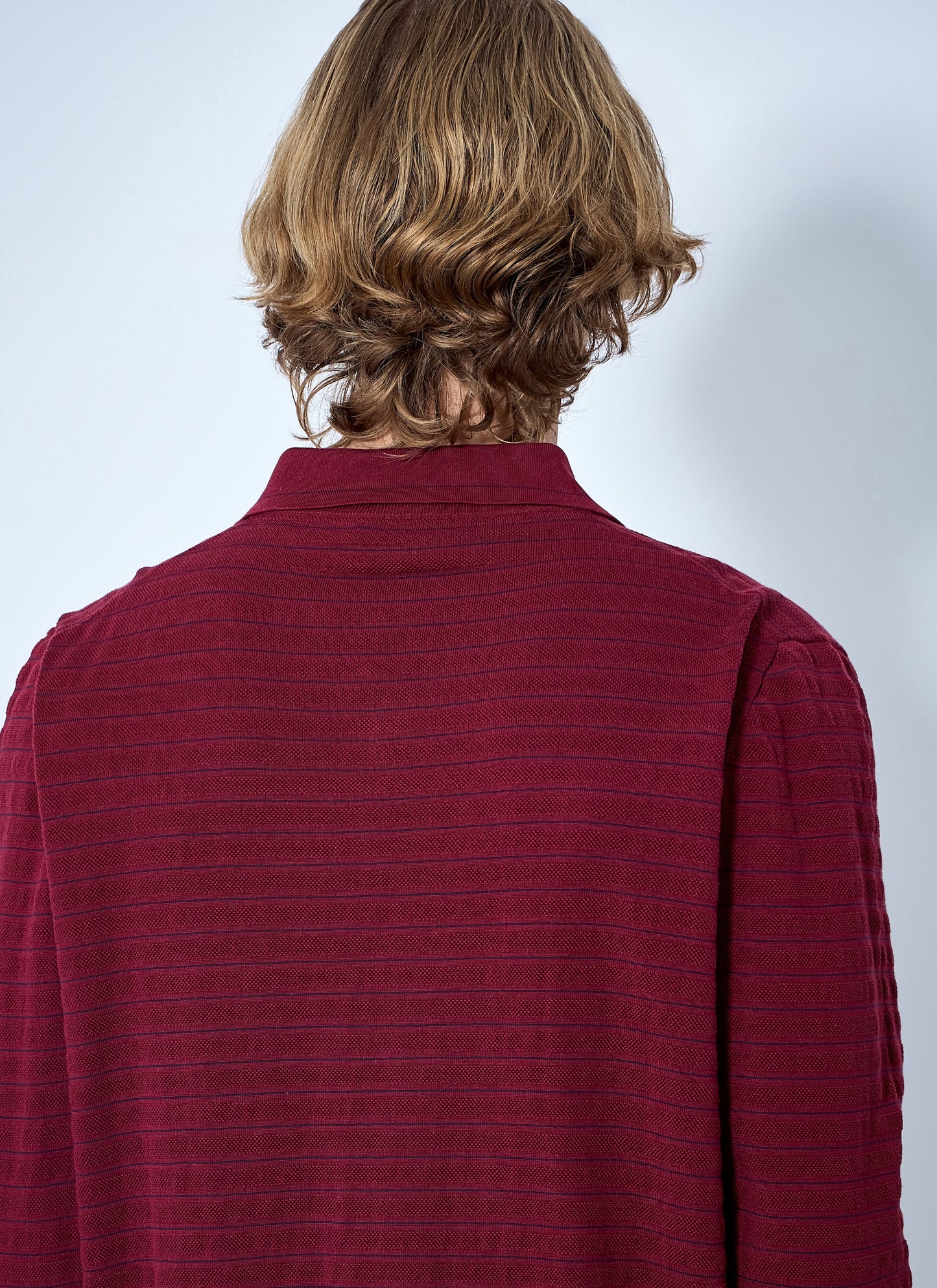 Miu Miu Men Striped V-Neck Polo Shirt MIU MIU