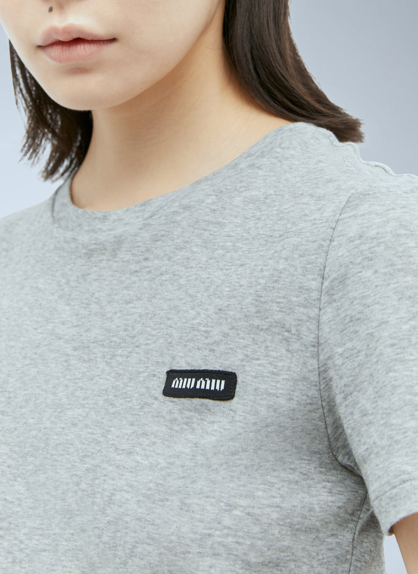 Miu Miu Women Logo Patch T-Shirt MIU MIU