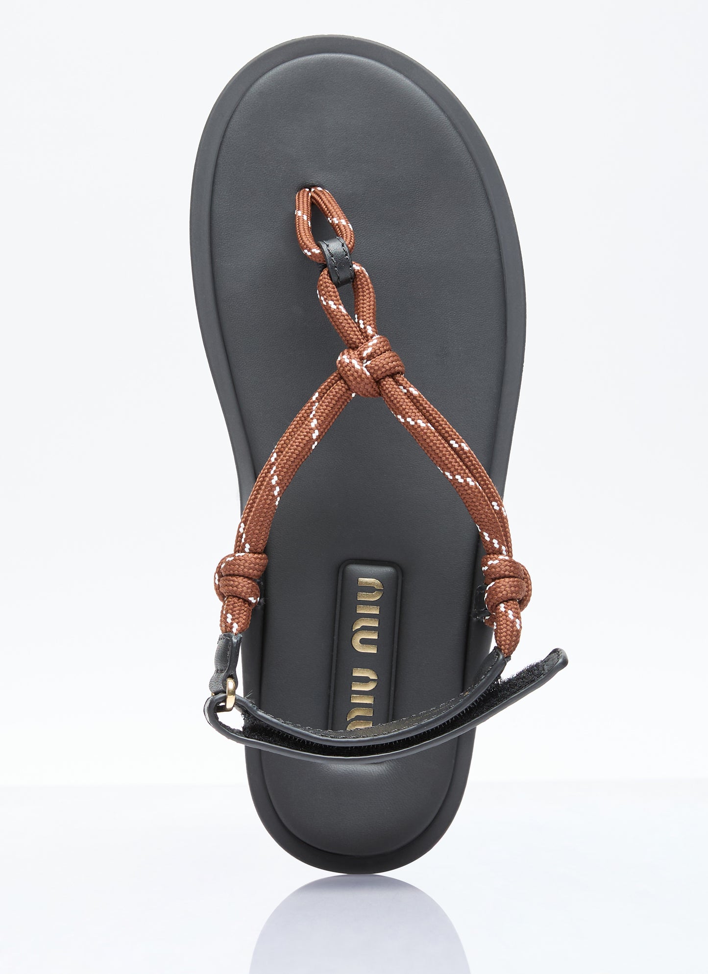 Miu Miu Women Riviere Cord And Leather Sandals MIU MIU