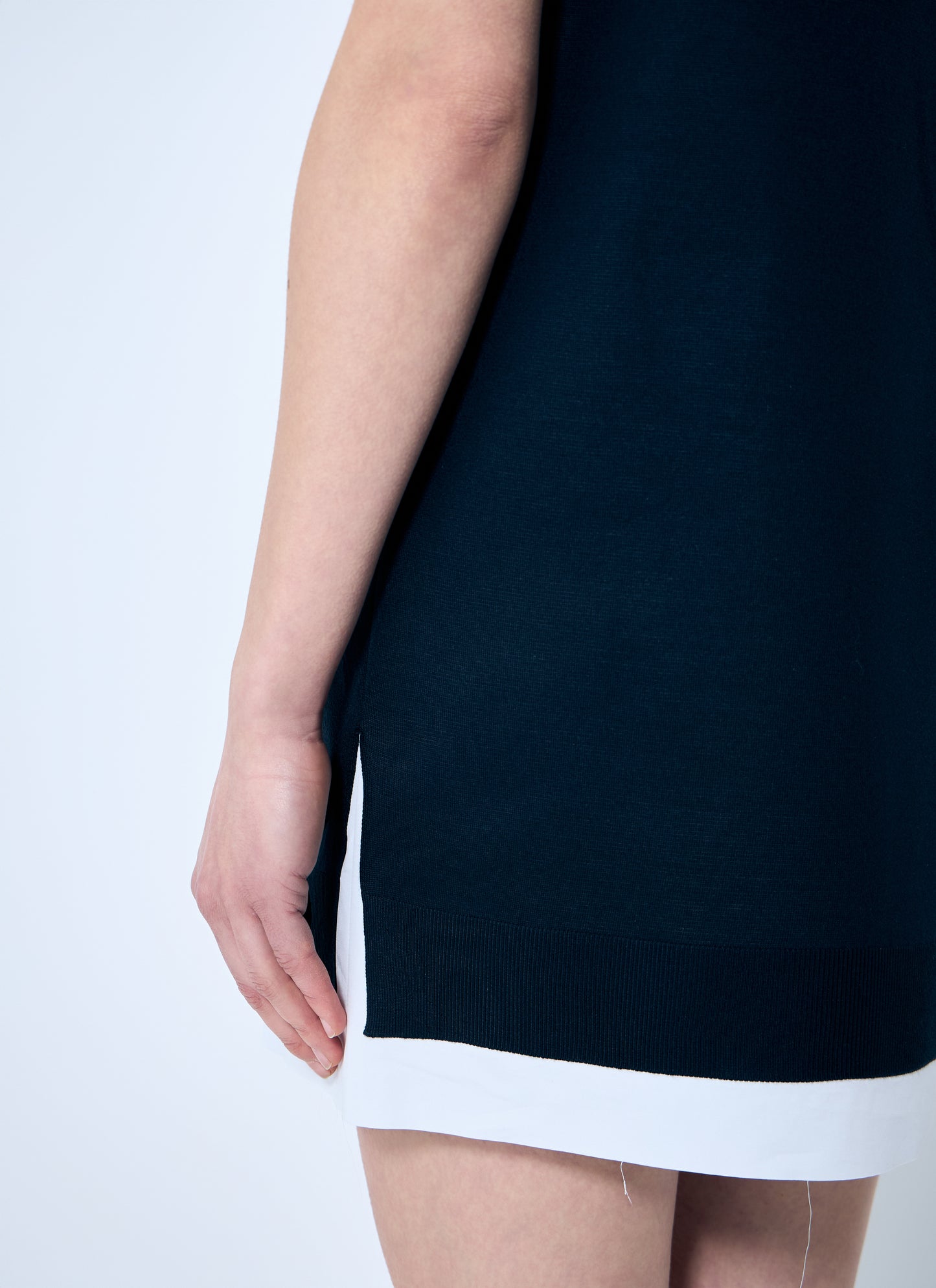 Miu Miu Women Knit And Poplin Mini Dress MIU MIU