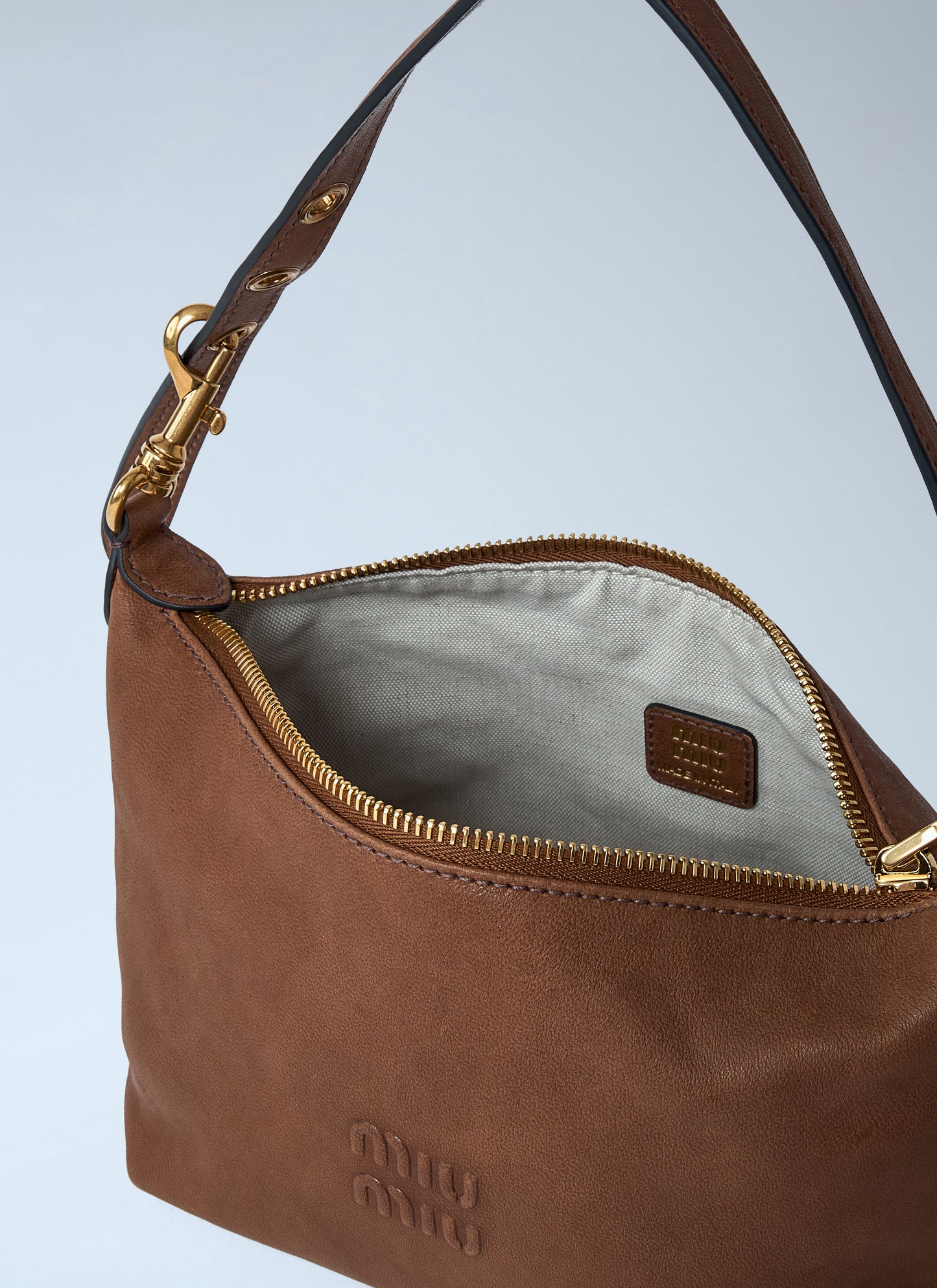 Miu Miu Women Leather Logo Motif Shoulder Bag MIU MIU