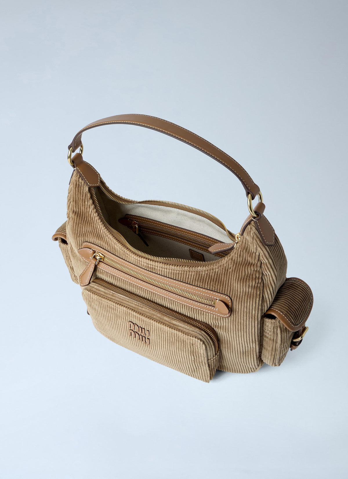 Miu Miu Women Corduroy Pocket Shoulder Bag MIU MIU