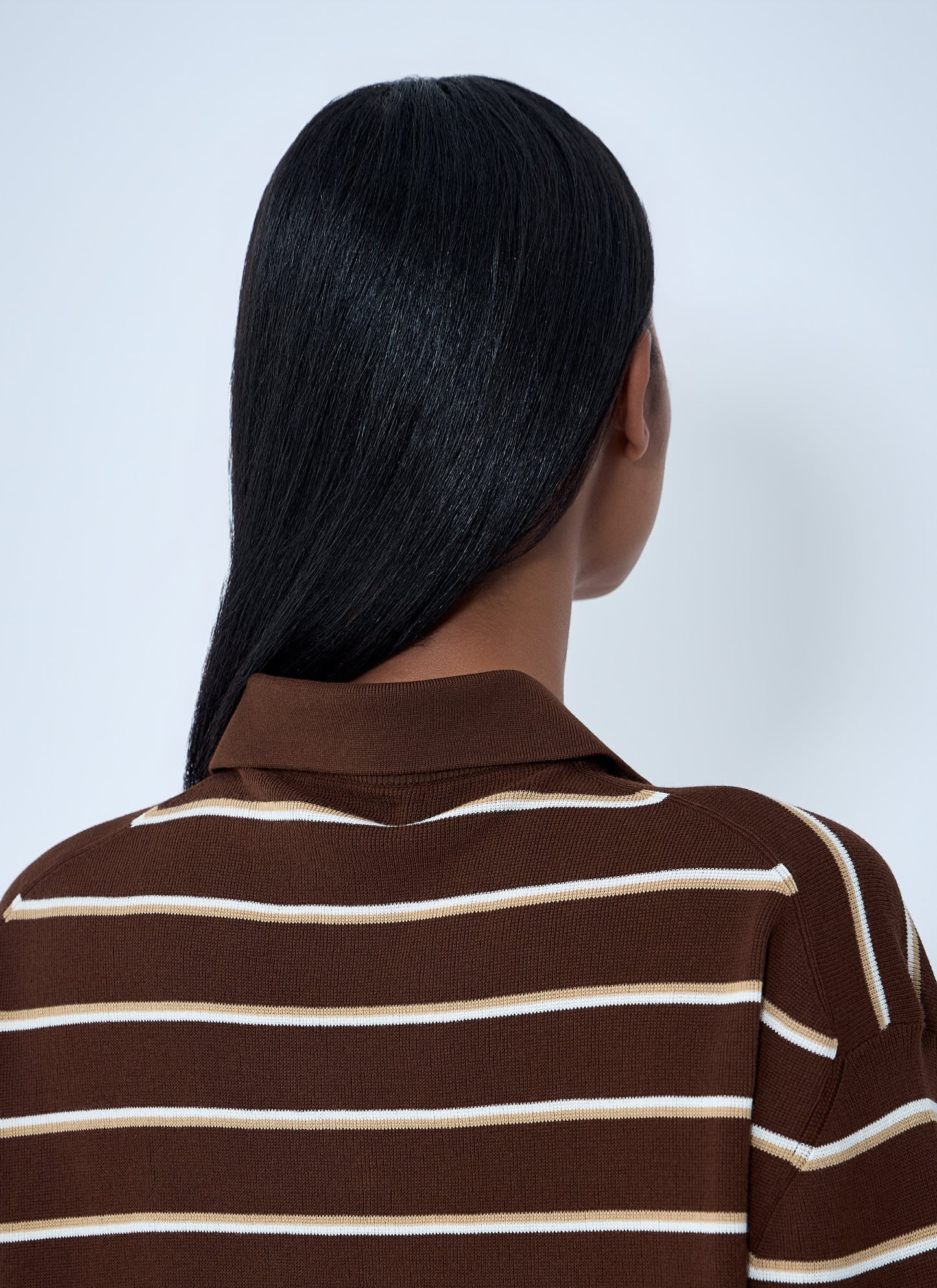 Miu Miu Women Striped Knit Polo Sweater MIU MIU