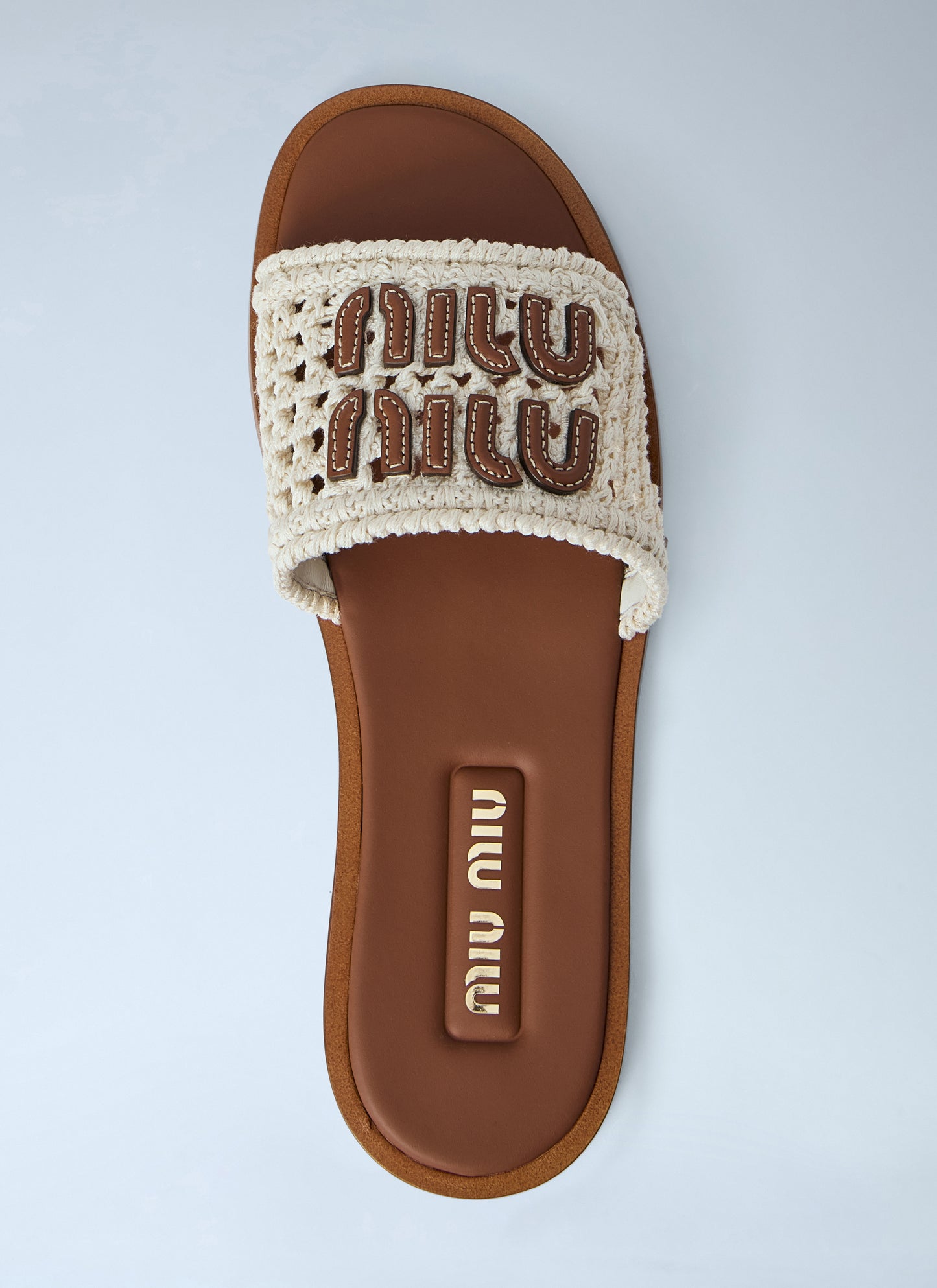 Miu Miu Women Crochet Slide Sandals