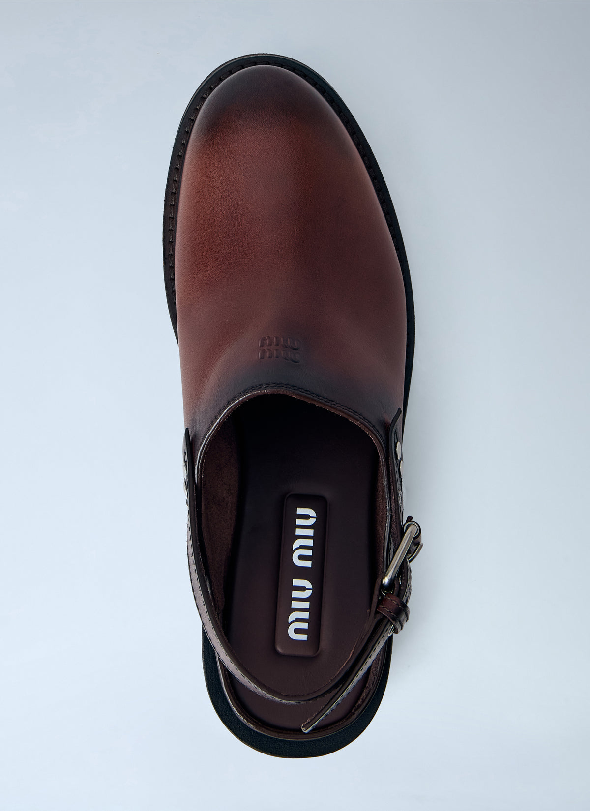 Miu Miu Women Foule Leather Mules MIU MIU