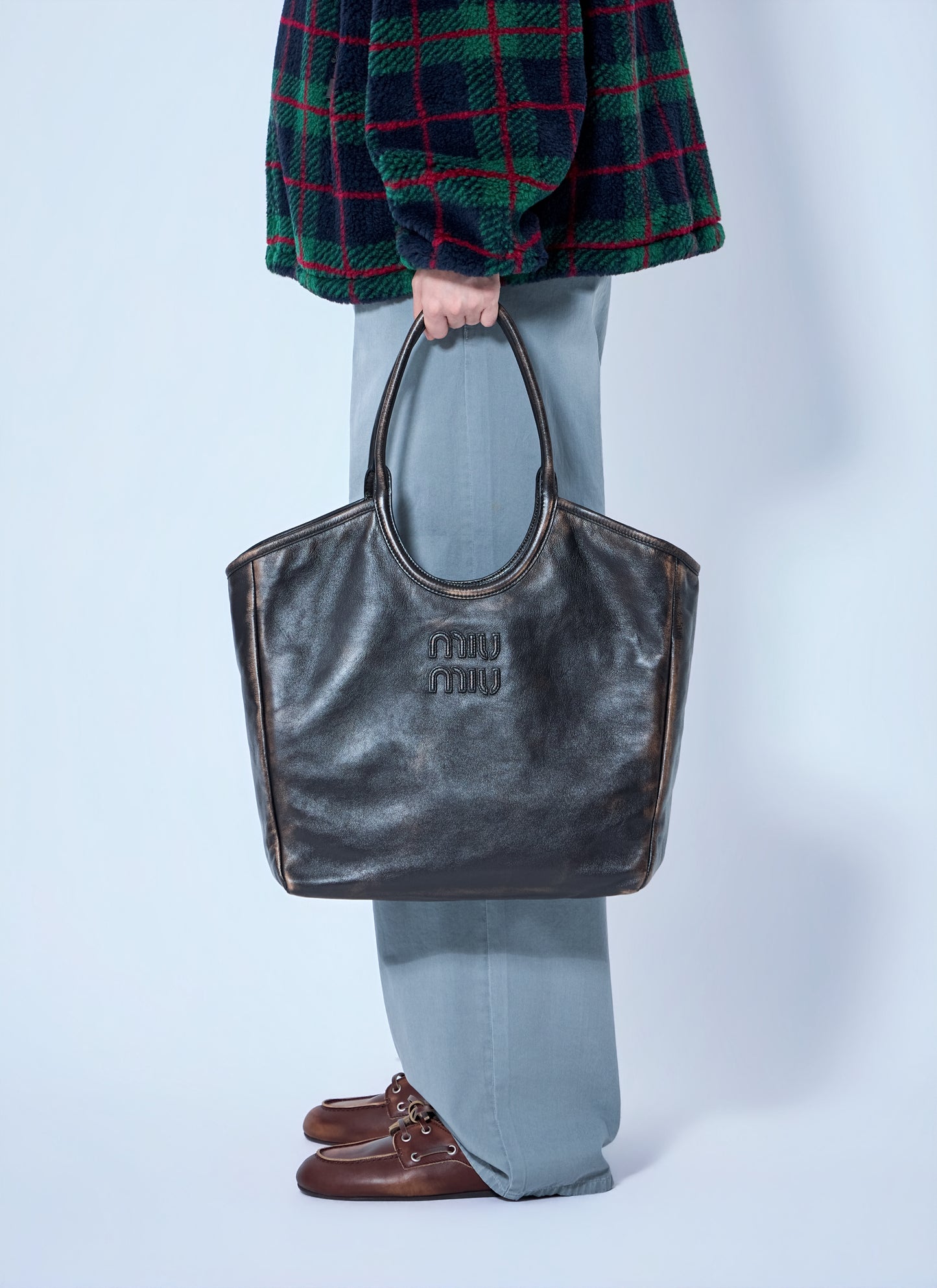 Miu Miu Women Ivy Leather Tote Bag MIU MIU