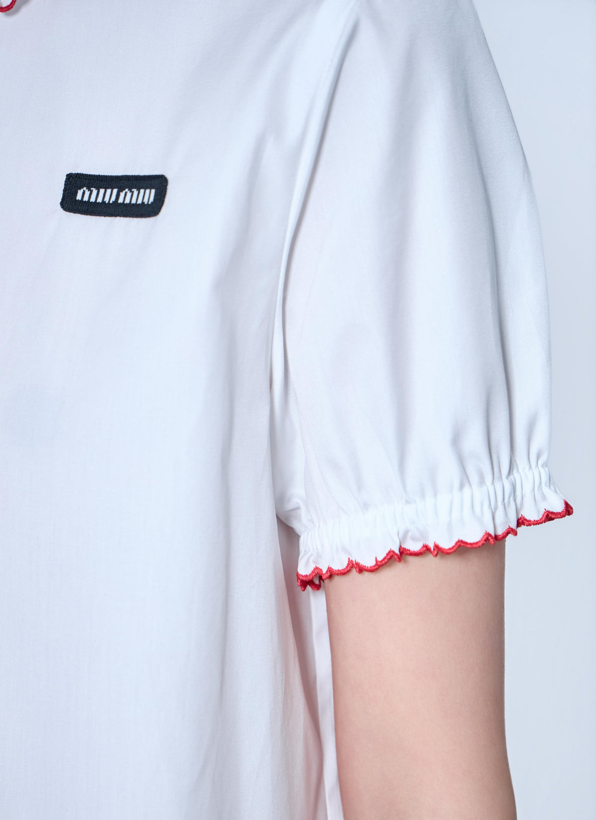 Miu Miu Women Embroidered Poplin Shirt MIU MIU