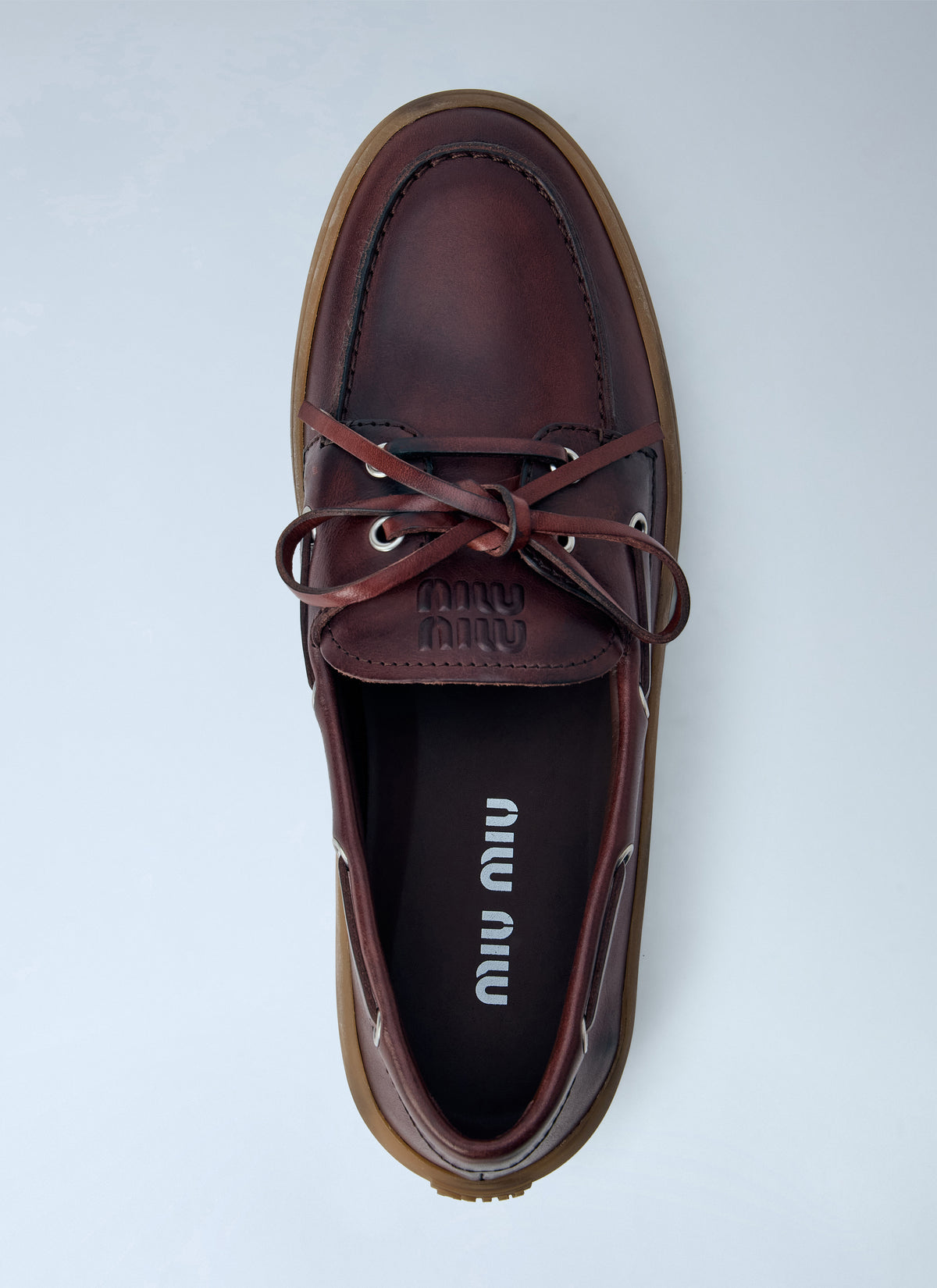 Miu Miu Women Leather Deck Shoes MIU MIU