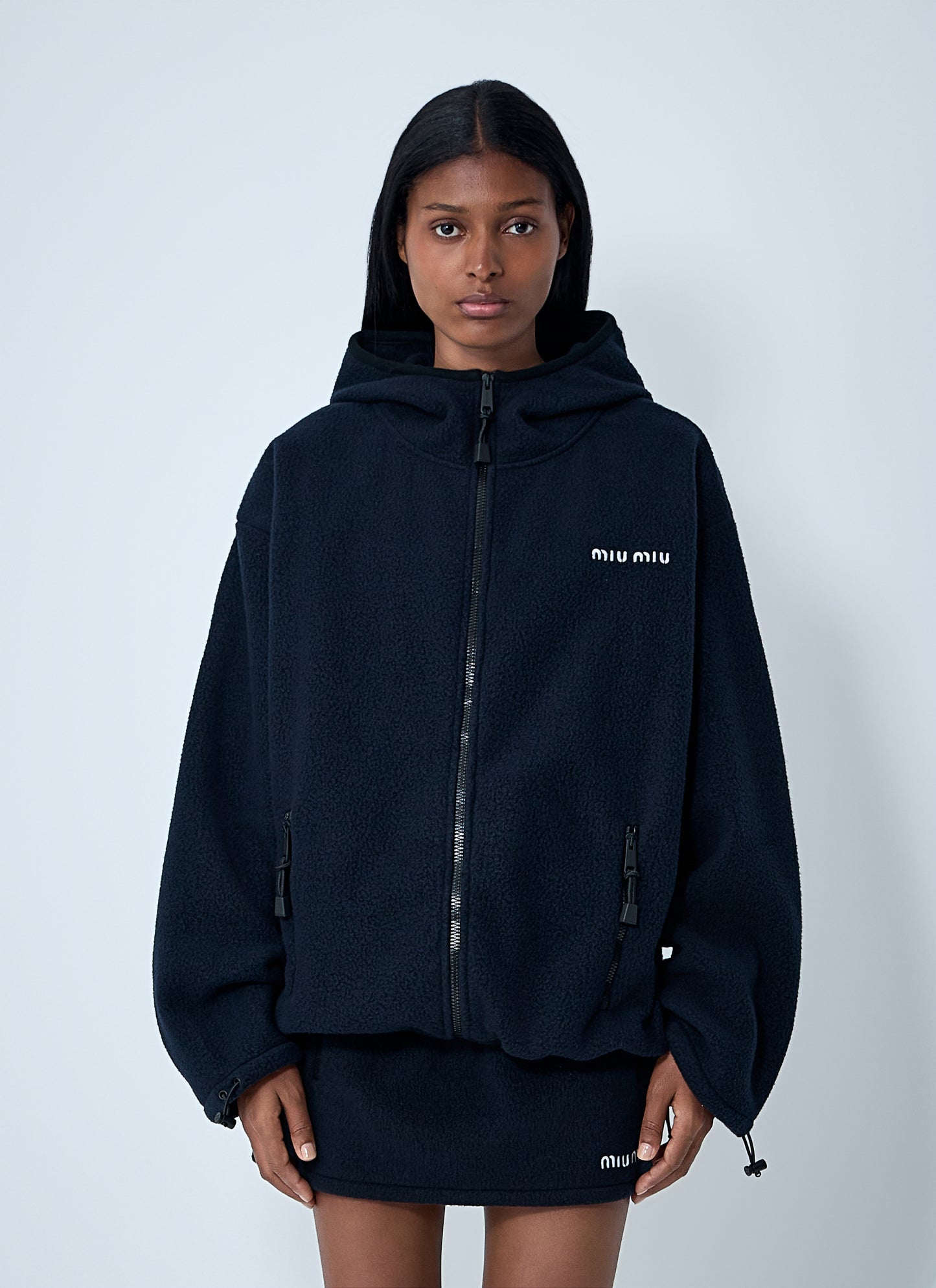 Miu Miu Women Hooded Logo Motif Sweatshirt