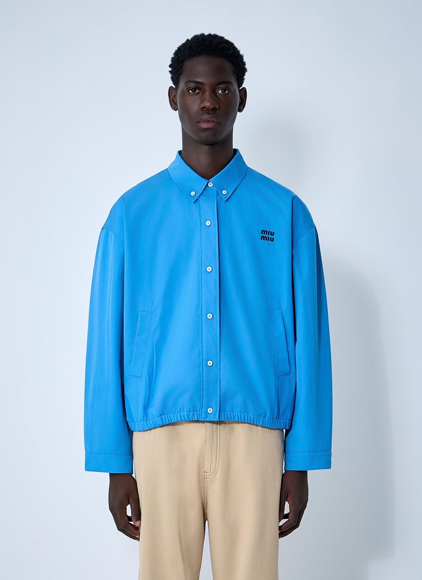 Miu Miu Men Logo Motif Blouson Jacket MIU MIU