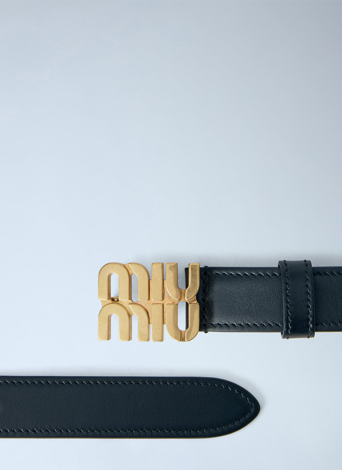 Miu Miu Men Logo Buckle Leather Belt MIU MIU