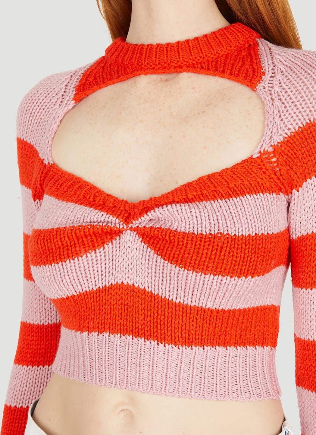 Marni Women Cut Out Striped Knit Top MARNI