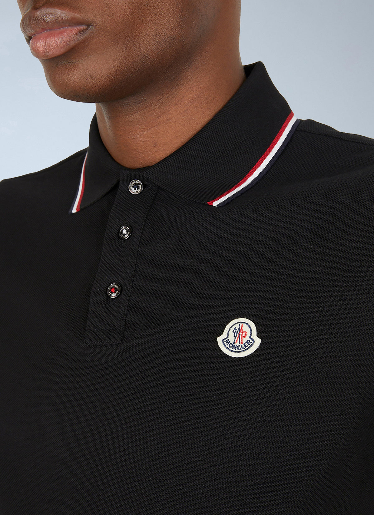 Moncler Men Stripe Trims Polo Shirt MONCLER