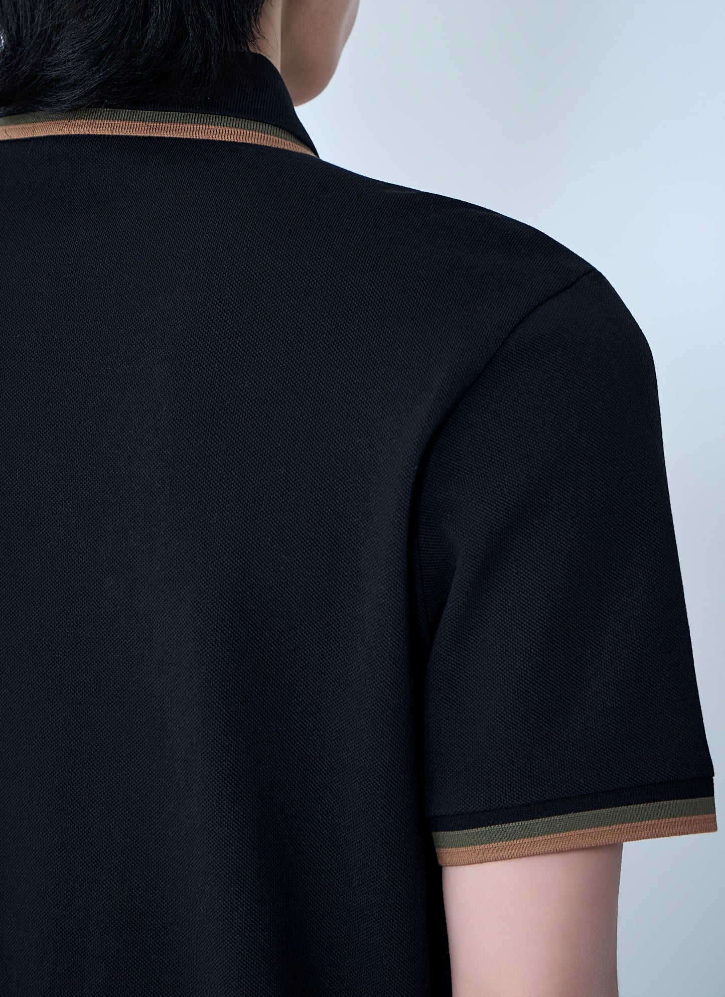 Moncler Men Polo Shirt With Ribbed Trims MONCLER