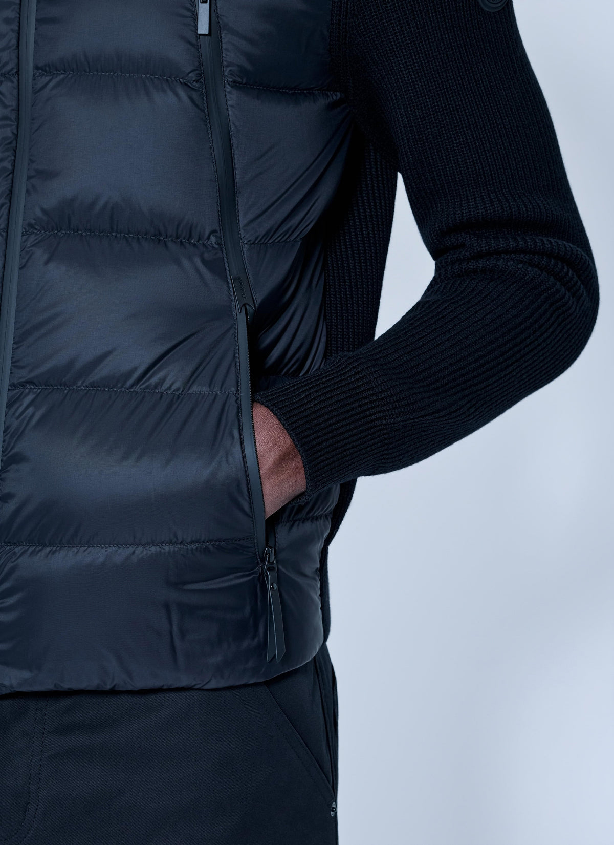 Moncler Men Hooded Puffer Jacket With Knit Sleeves MONCLER