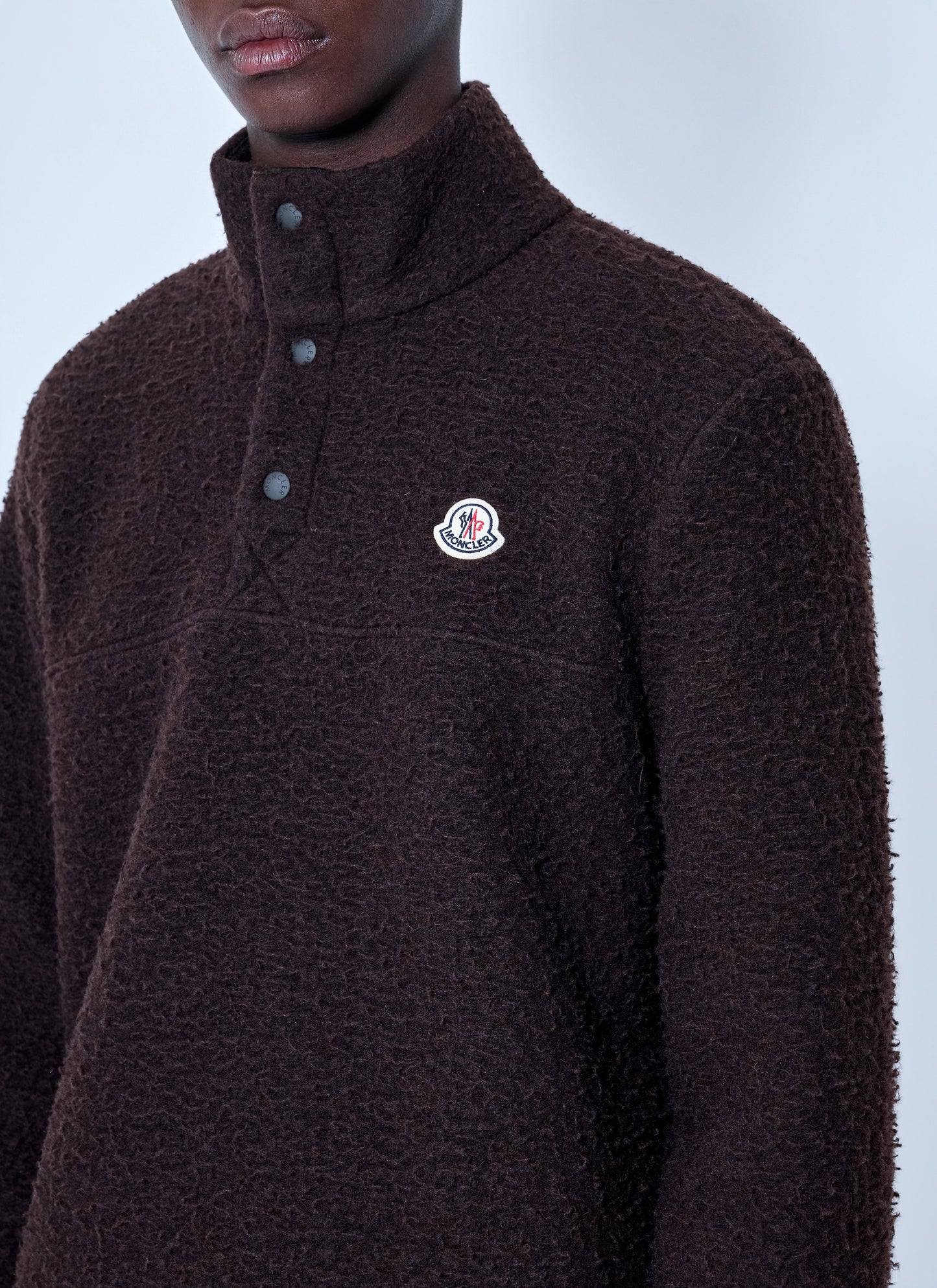 Moncler Men Fleece Pullover With Snap Fastening MONCLER