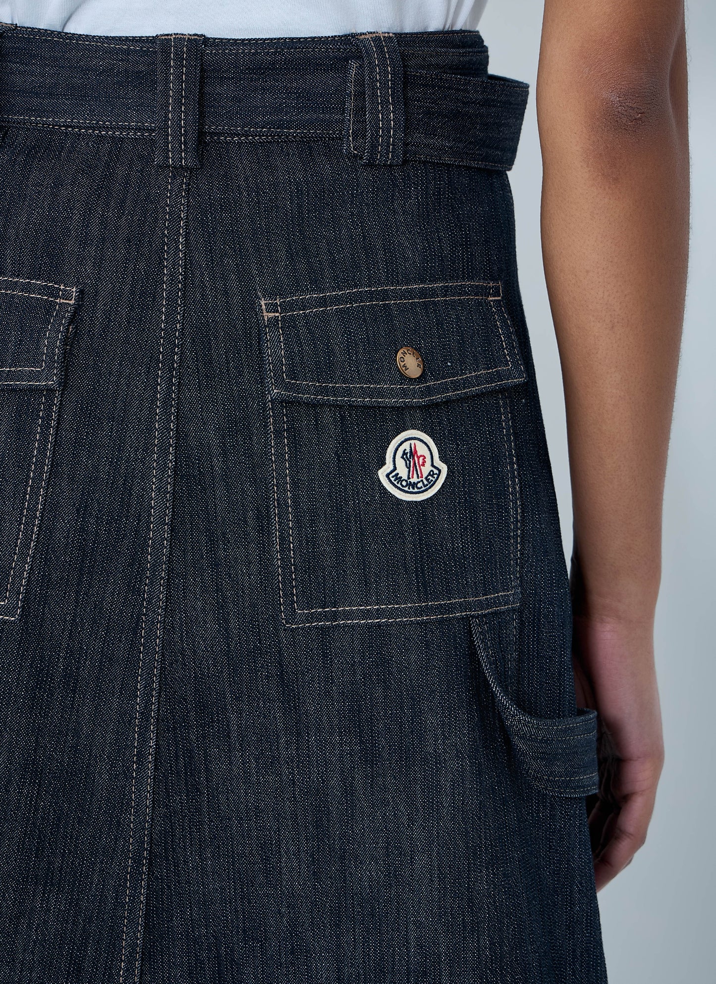 Moncler Women Button-Front Denim Midi Skirt MONCLER