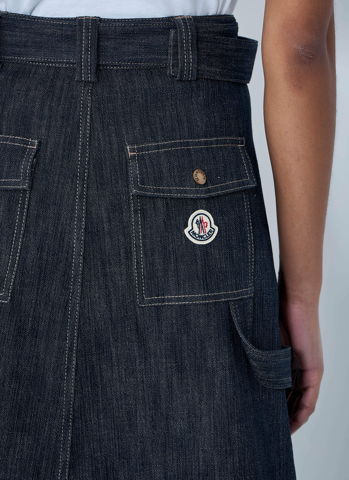 Moncler Women Button-Front Denim Midi Skirt MONCLER