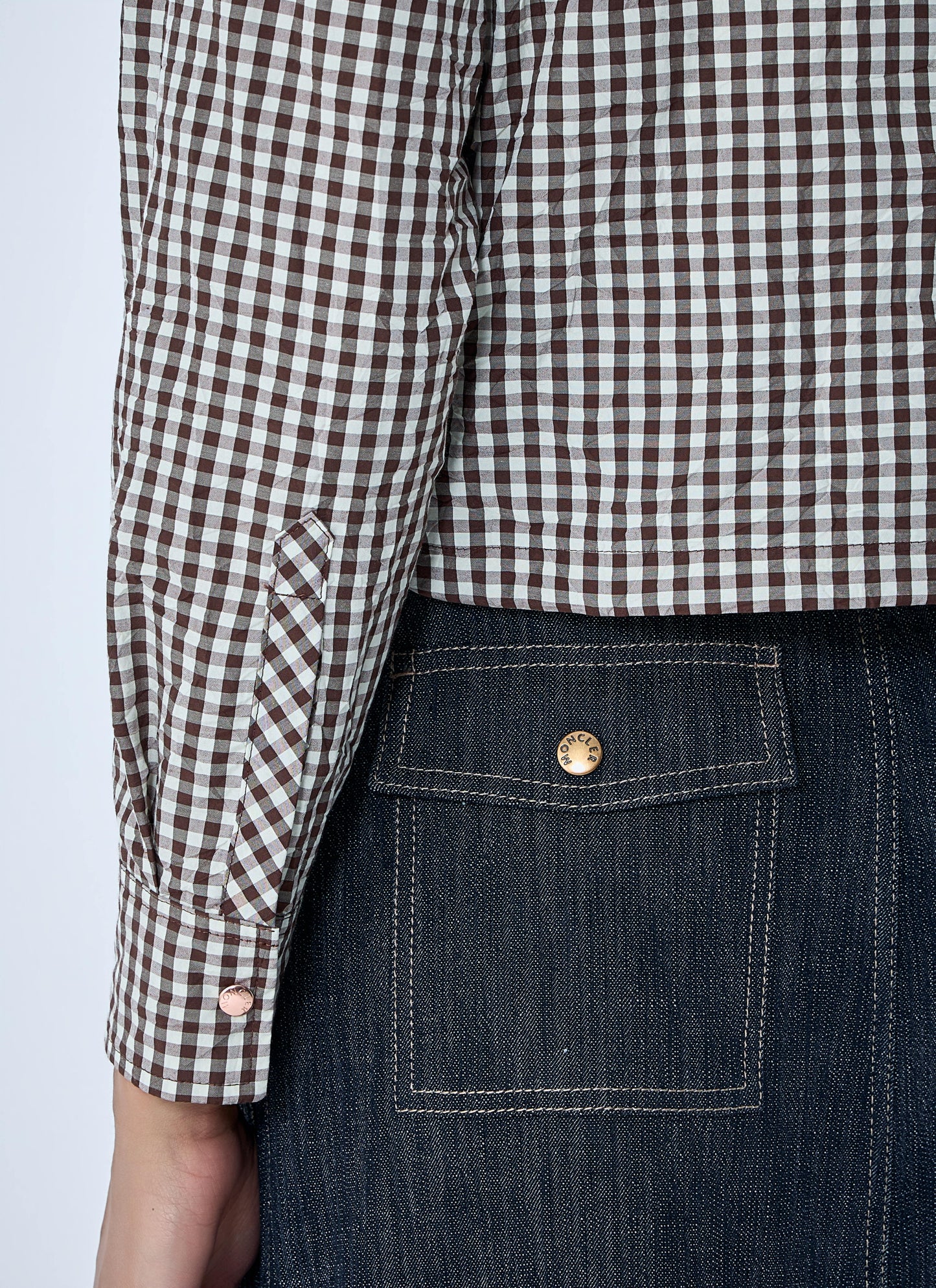Moncler Women Gingham Check Shirt Jacket MONCLER