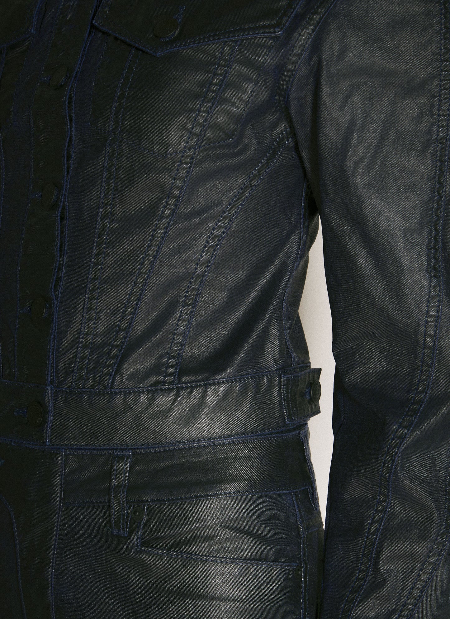 Mugler Women Waxed Denim Jacket MUGLER