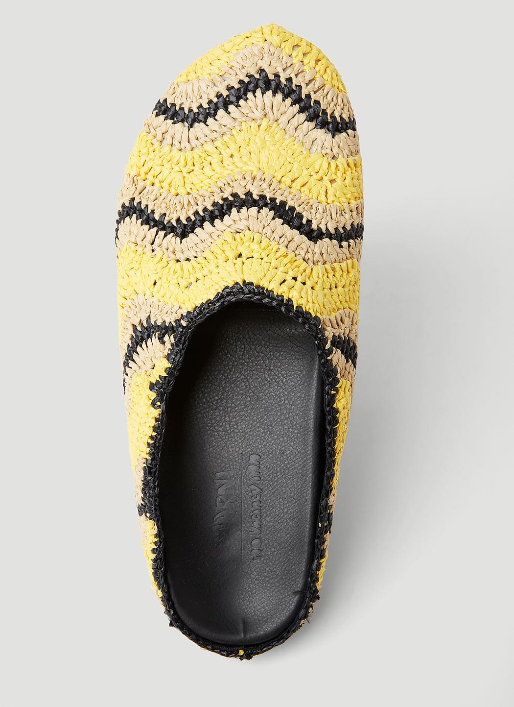 Marni X No Vacancy Men Fussbet Sabot Raffia Mules MARNI