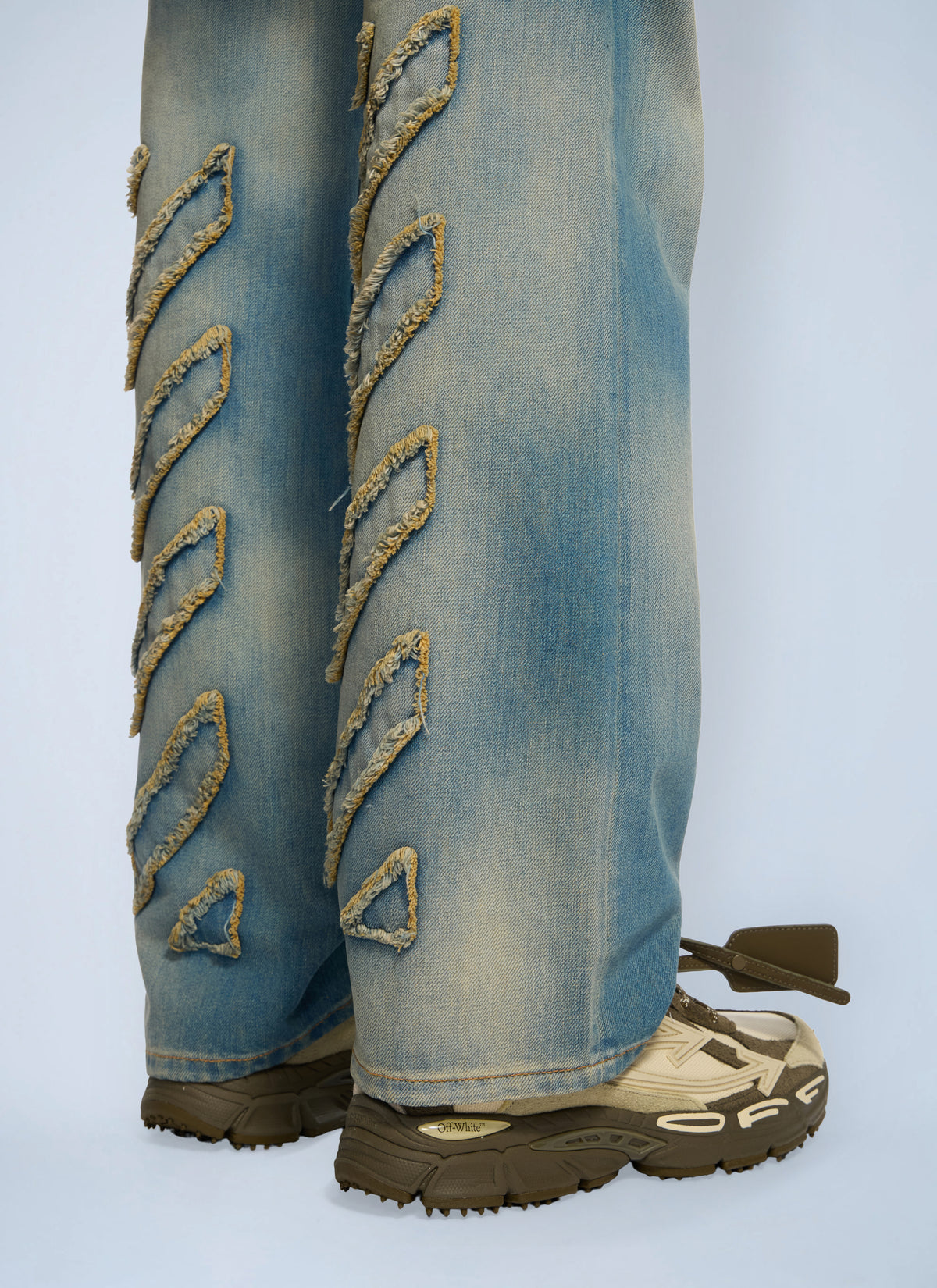 Off-White Men Diagonal Raw Patch 90S Skate Jeans OFF-WHITE