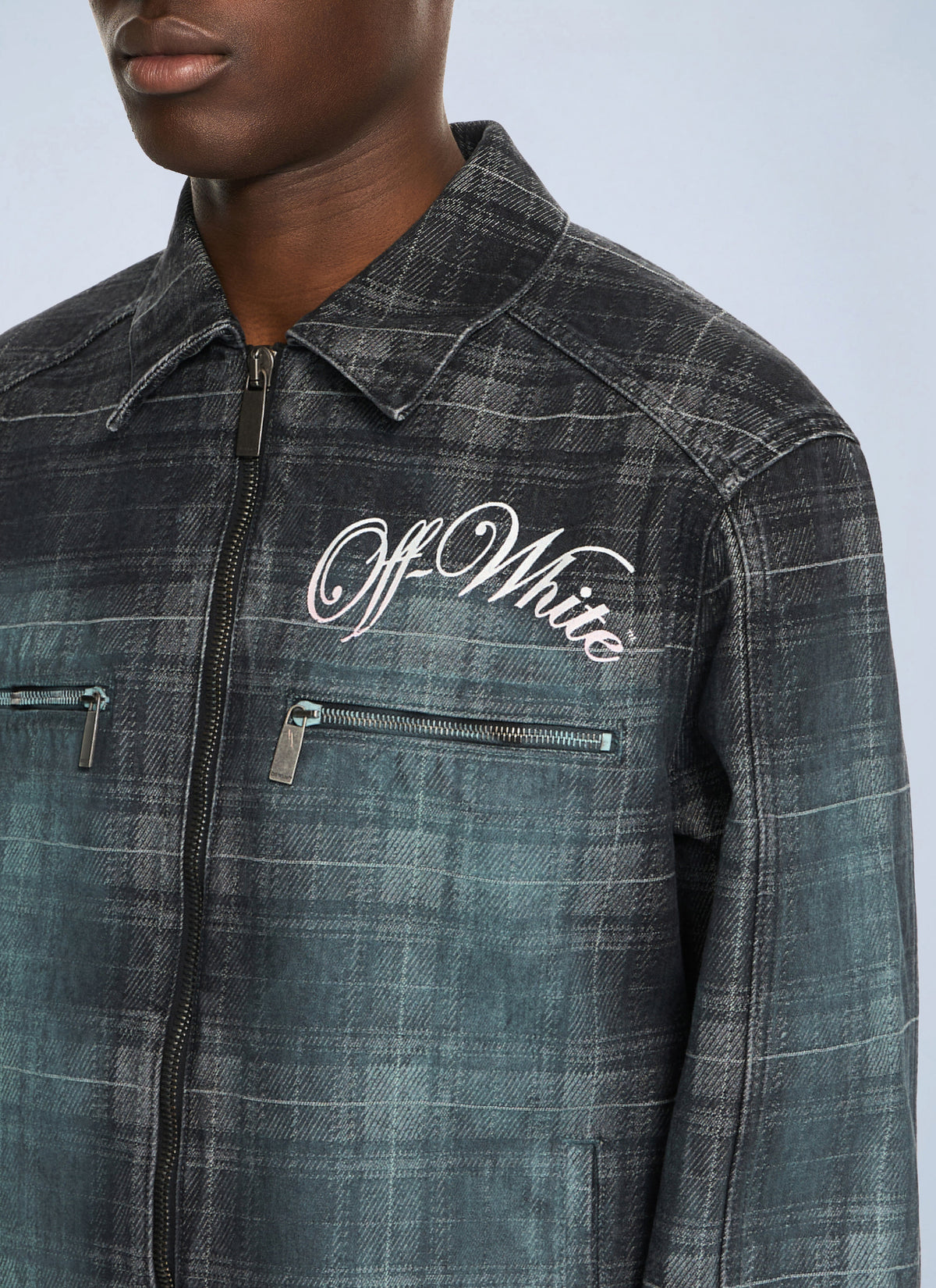 Off-White Men Check Jacq Den Skate Coach Jkt OFF-WHITE
