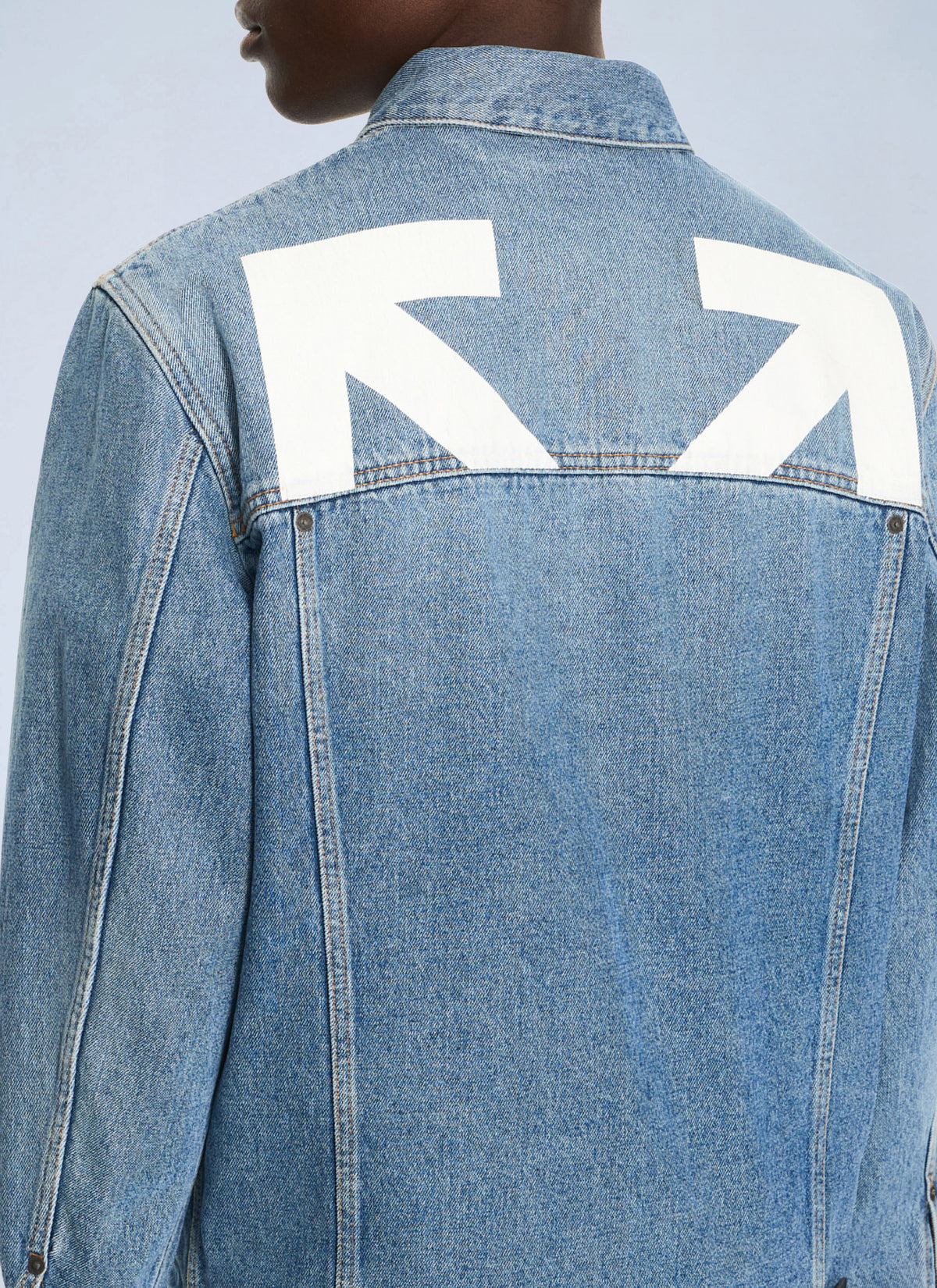 Off-White Men Half Arrow Denim Skate Jacket OFF-WHITE