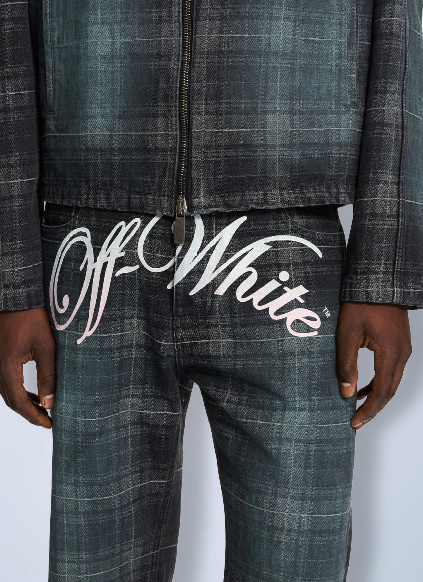 Off-White Men Check Jacq Slim Relax Jeans OFF-WHITE
