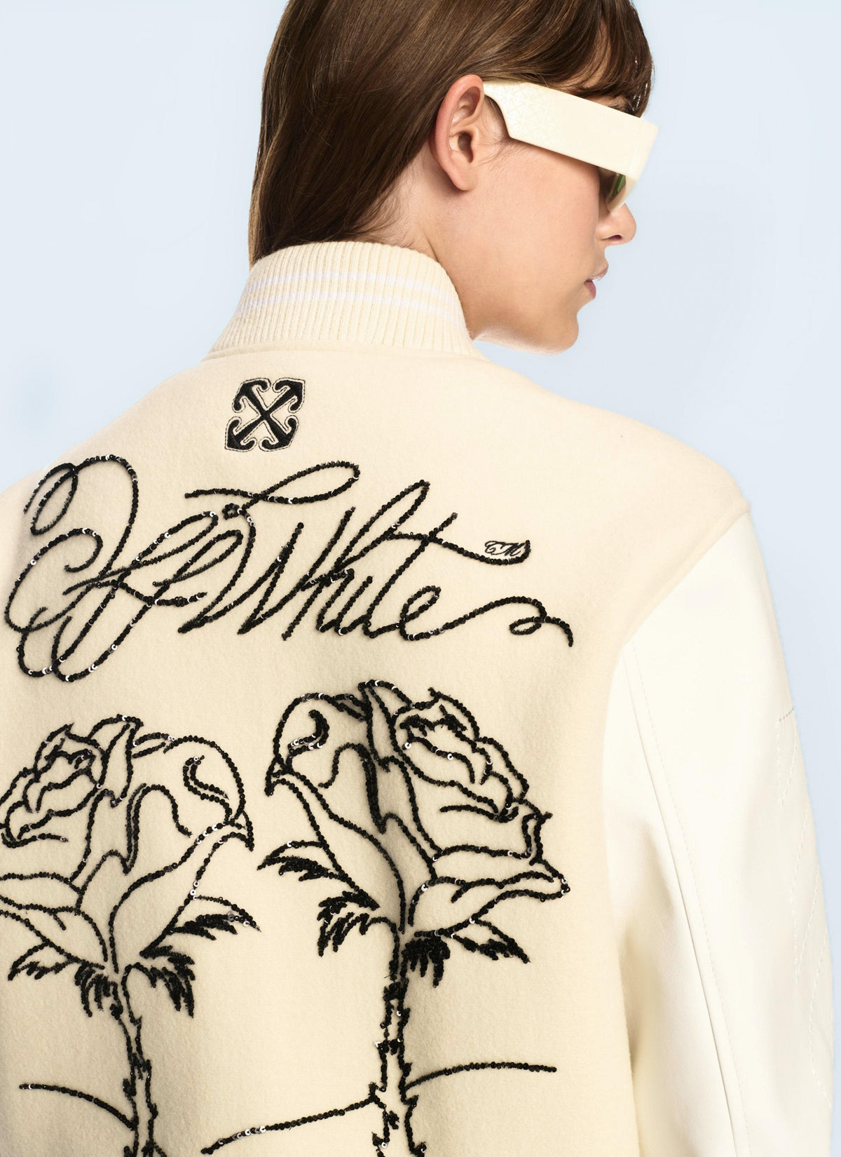 Off White Women Rose Valley Varsity Jacket OFF-WHITE