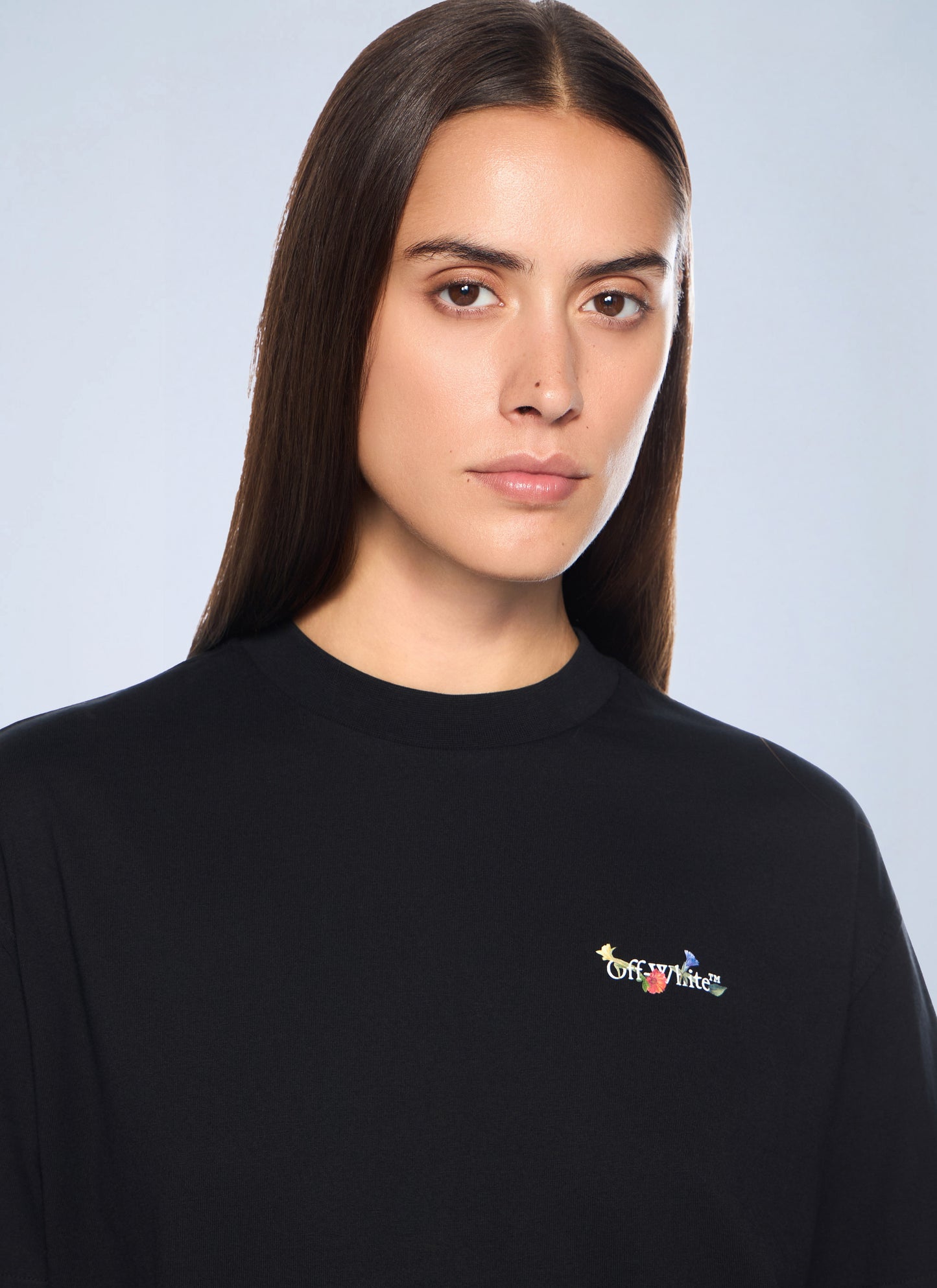 Off-White Women Arrow Glass Flower Regular Logo T-Shirt OFF-WHITE