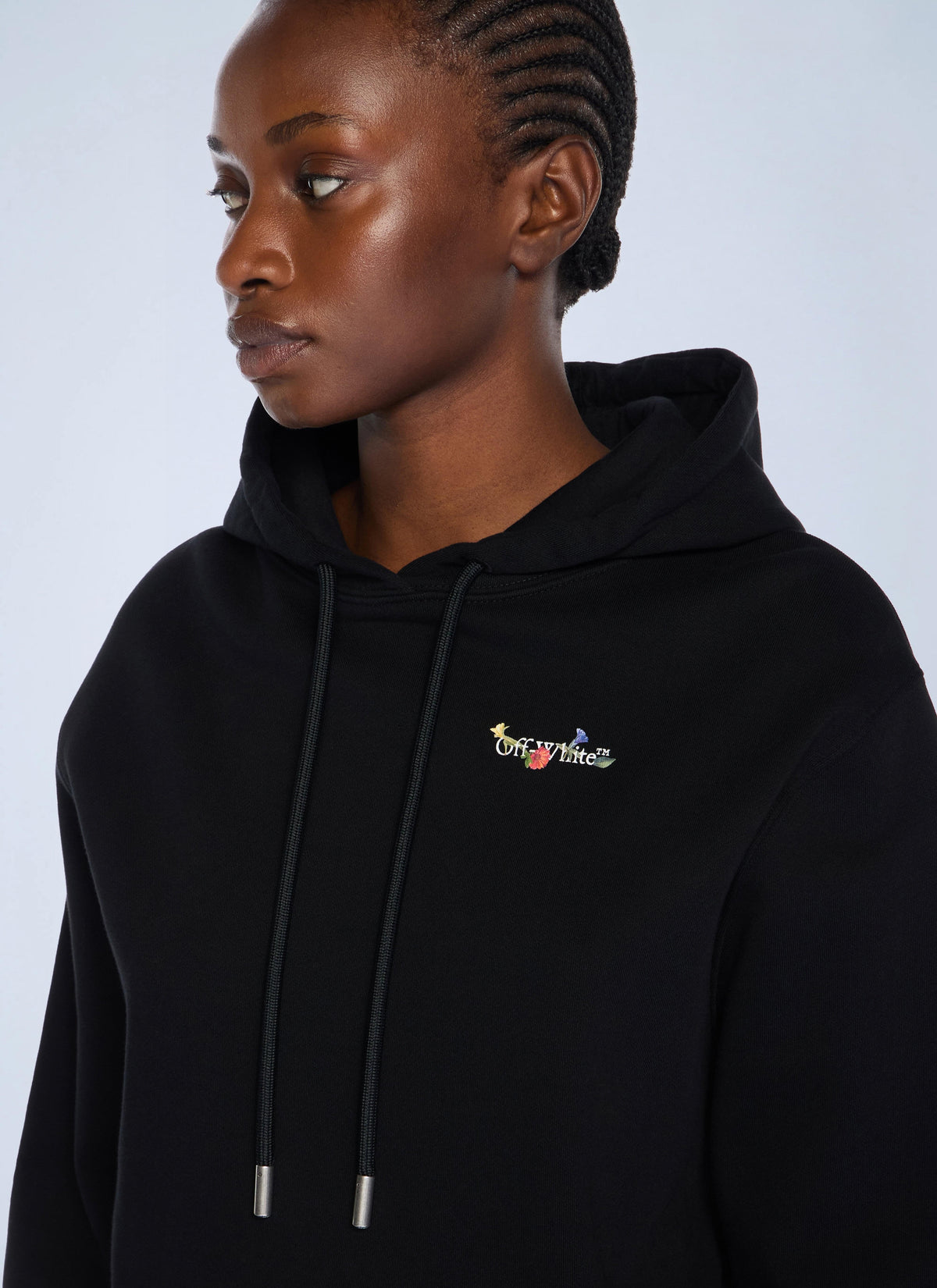 Off-White Women Arrow Glass Flower Logo Hooded Sweatshirt OFF-WHITE
