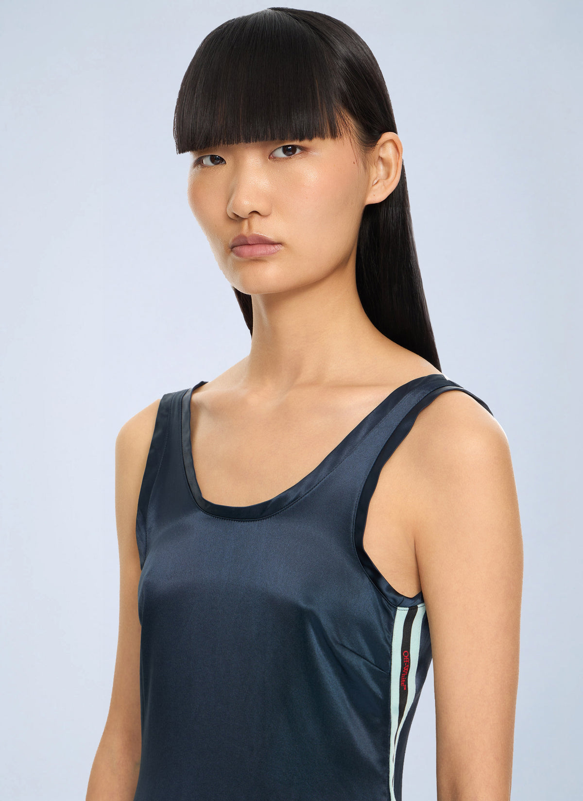 Off-White Women Satin Backless Midi Dress OFF-WHITE