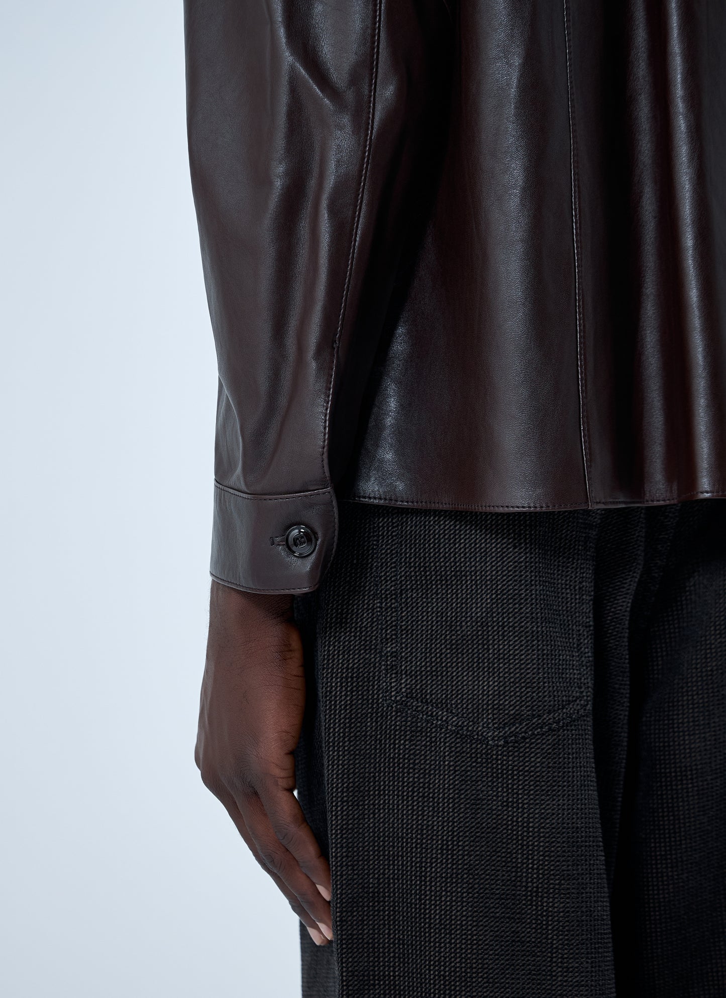 Our Legacy Men Leather Shirt OUR LEGACY
