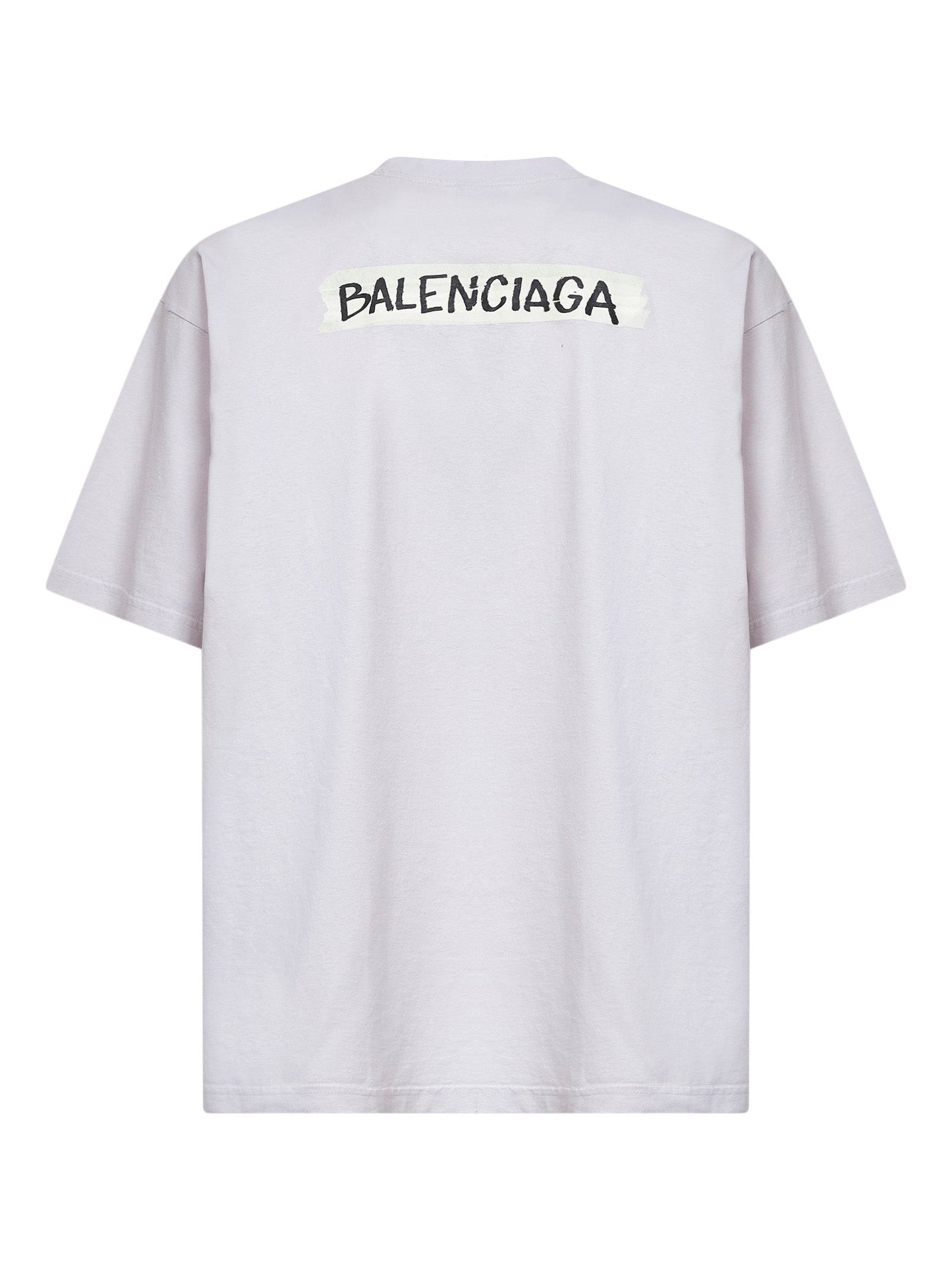 Balenciaga Men Dirty White Masking Tape Medium Fit T-Shirt BALENCIAGA