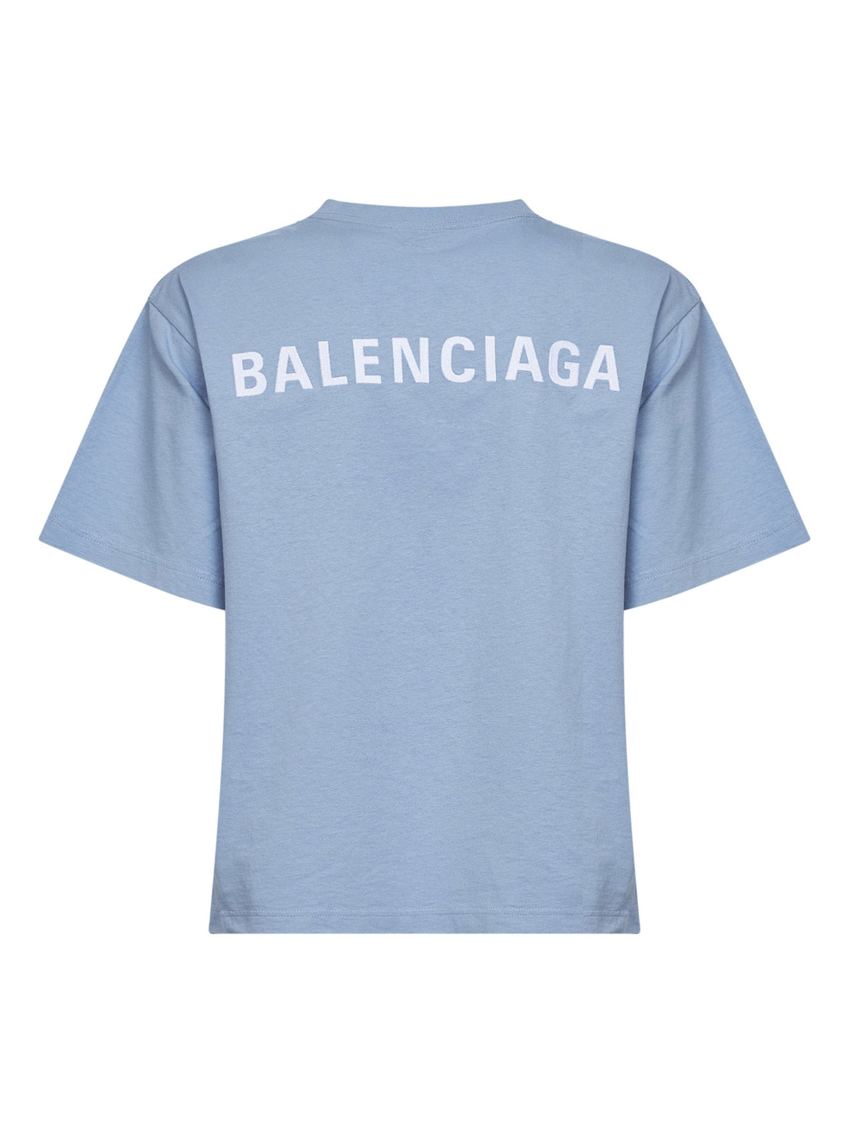 Balenciaga Women Light Blue Balenciaga Back T-Shirt Medium Fit BALENCIAGA