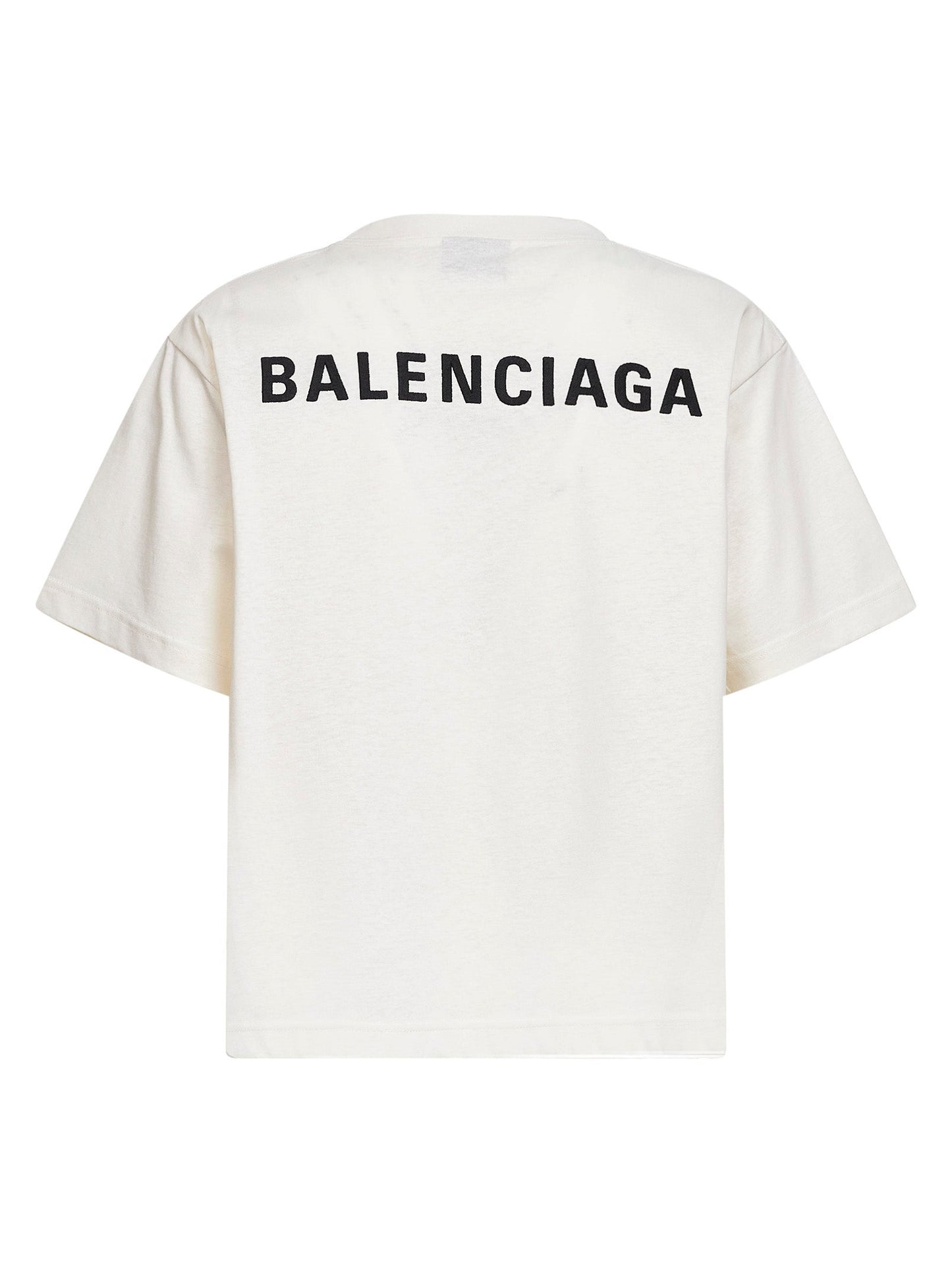 Balenciaga Women Cream Balenciaga Back T-Shirt Medium Fit