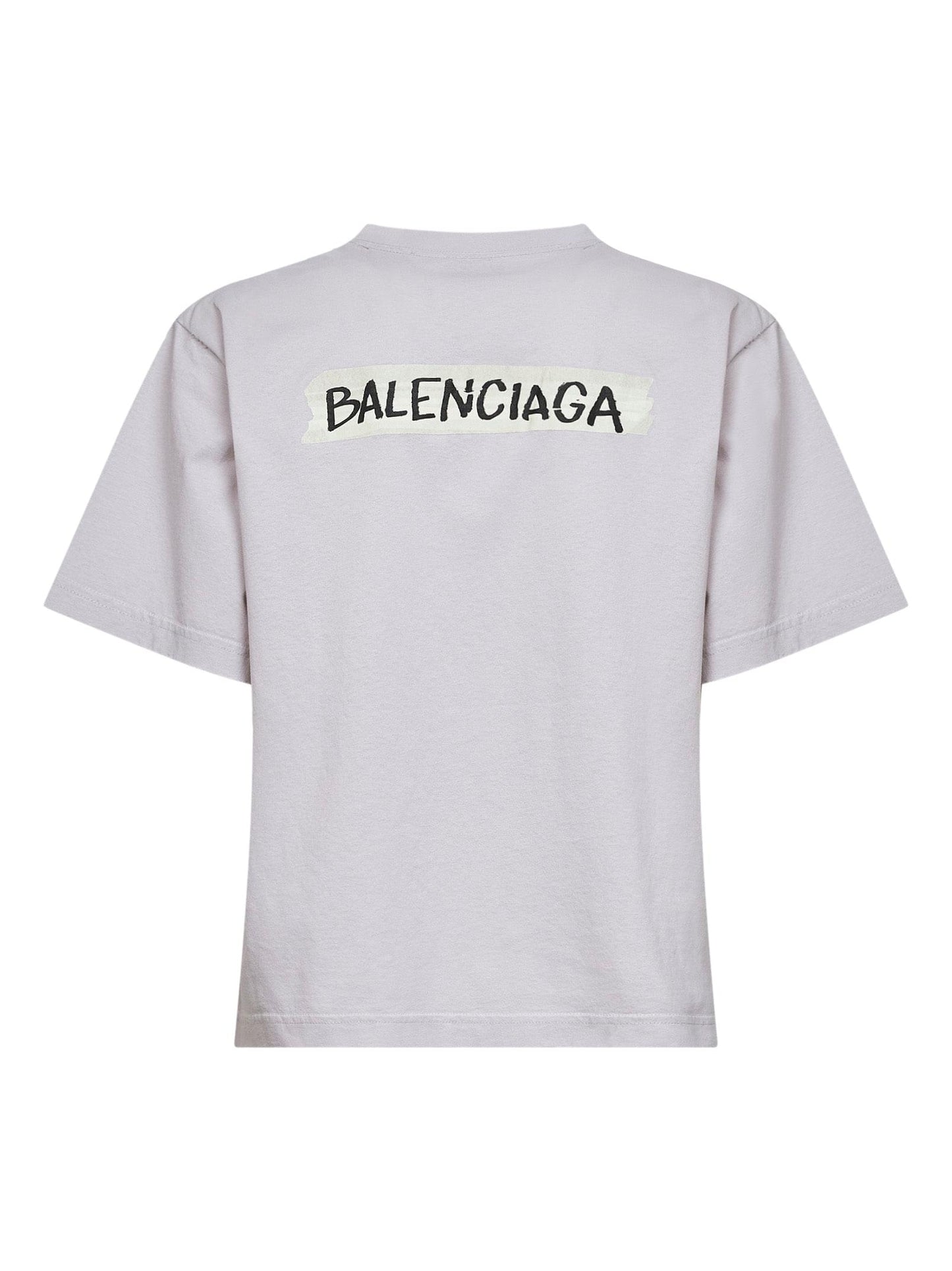 Balenciaga Women Dirty White Masking Tape T-Shirt Medium Fit BALENCIAGA