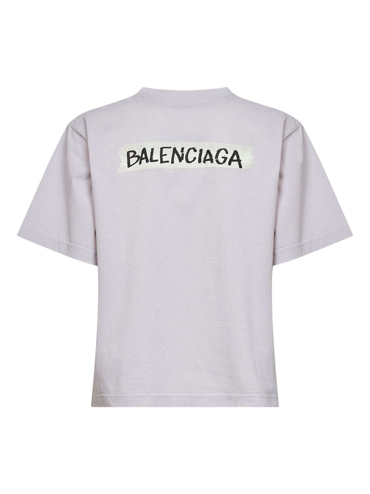 Balenciaga Women Dirty White Masking Tape T-Shirt Medium Fit BALENCIAGA