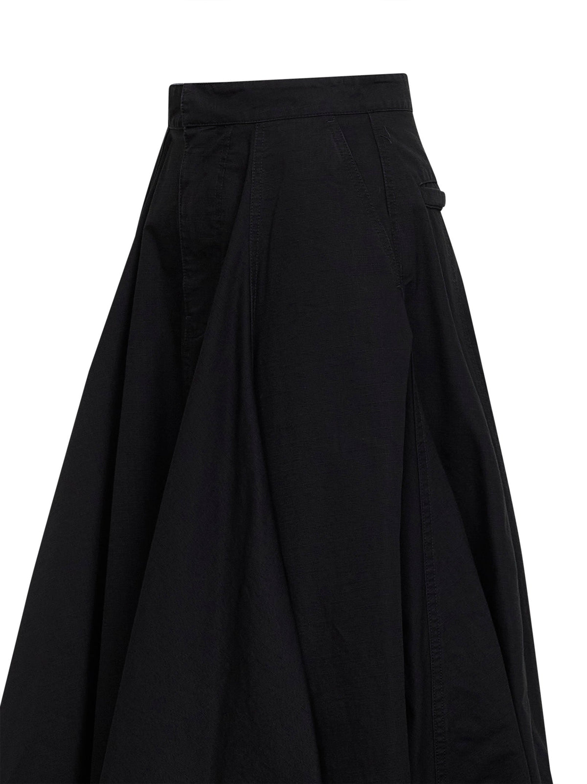 Balenciaga Women Black Cotton Ripstop Godet Maxi Skirt BALENCIAGA