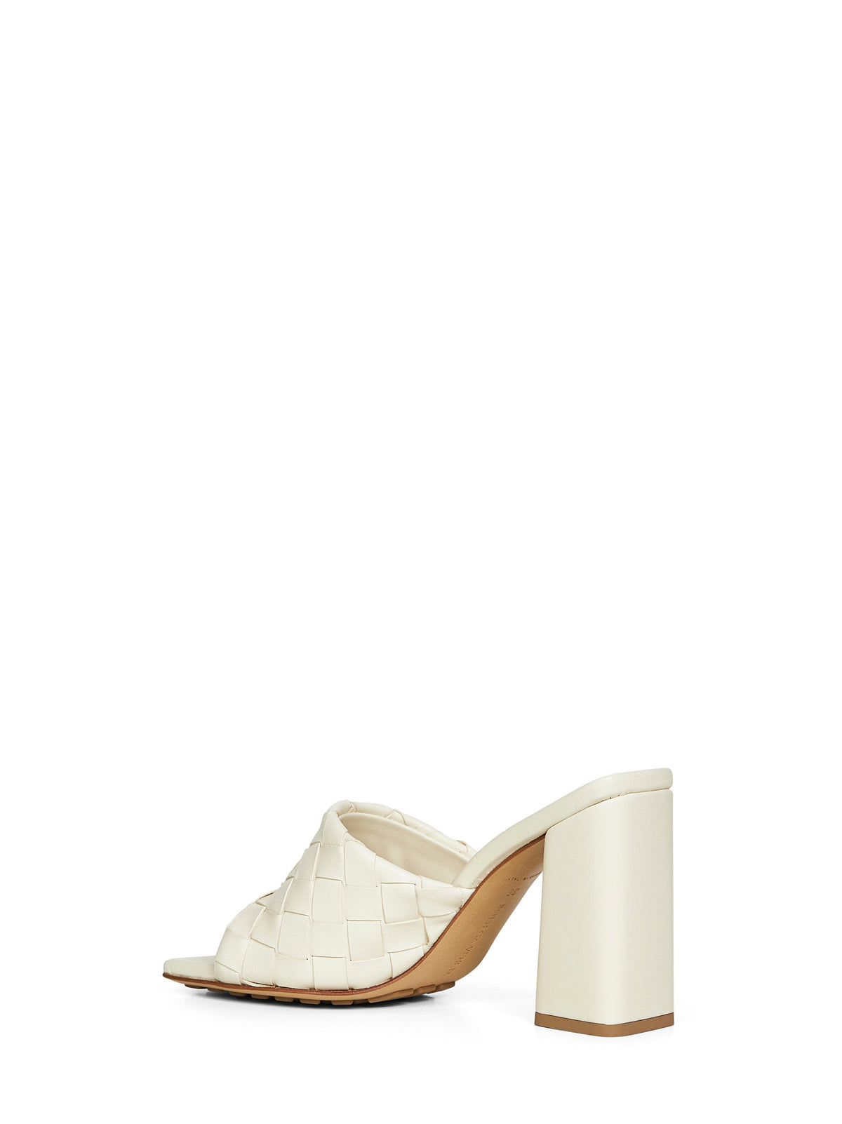 Bottega Veneta Women Sea Salt Intrecciato Leather Parco Mules Sandals BOTTEGA VENETA