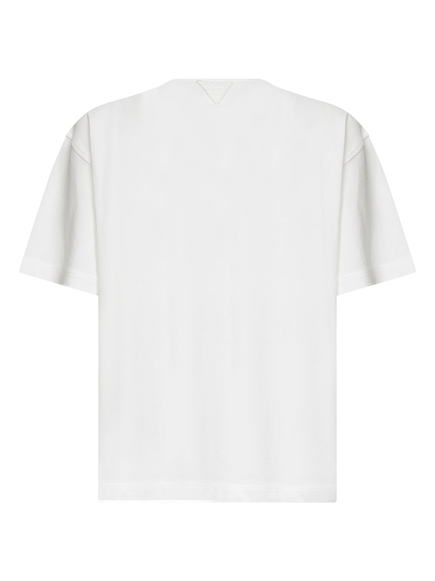 Bottega Veneta Men Chalk Cotton Jersey T-Shirt With Intrecciato Patch BOTTEGA VENETA