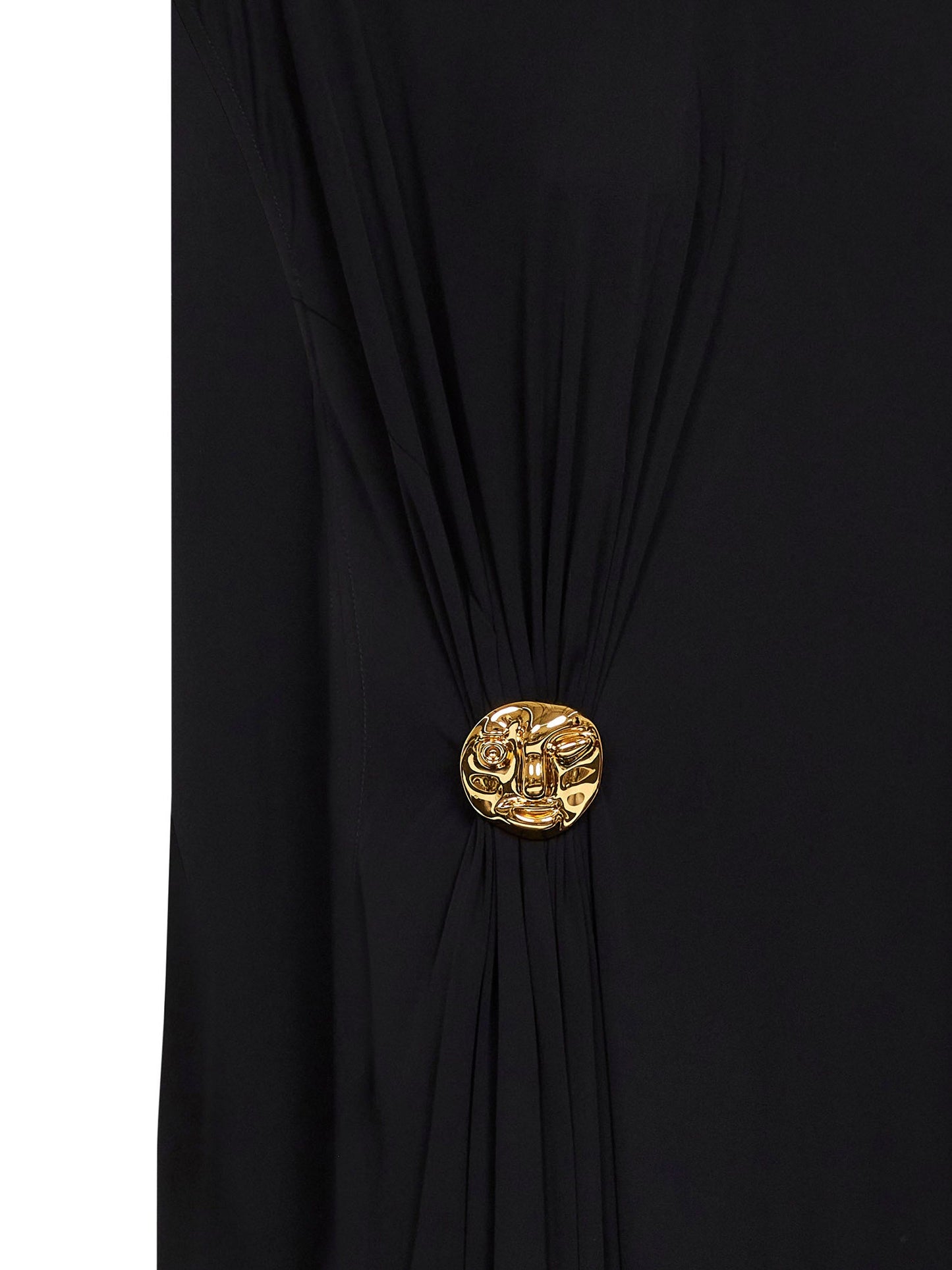Bottega Veneta Women Black Crepe Viscose Jersey Asymmetric Dress BOTTEGA VENETA
