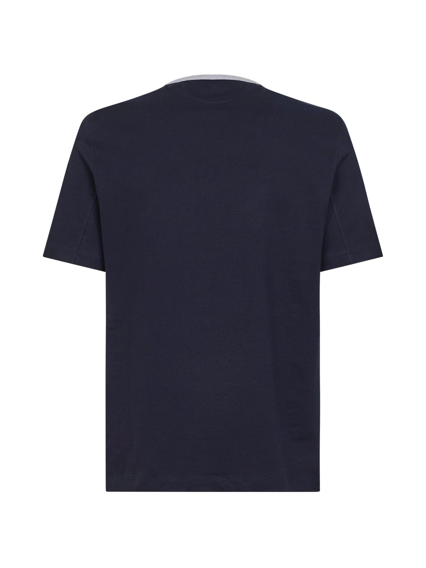 Brunello Cucinelli Men Cobalt Cotton Jersey Printed T-Shirt BRUNELLO CUCINELLI