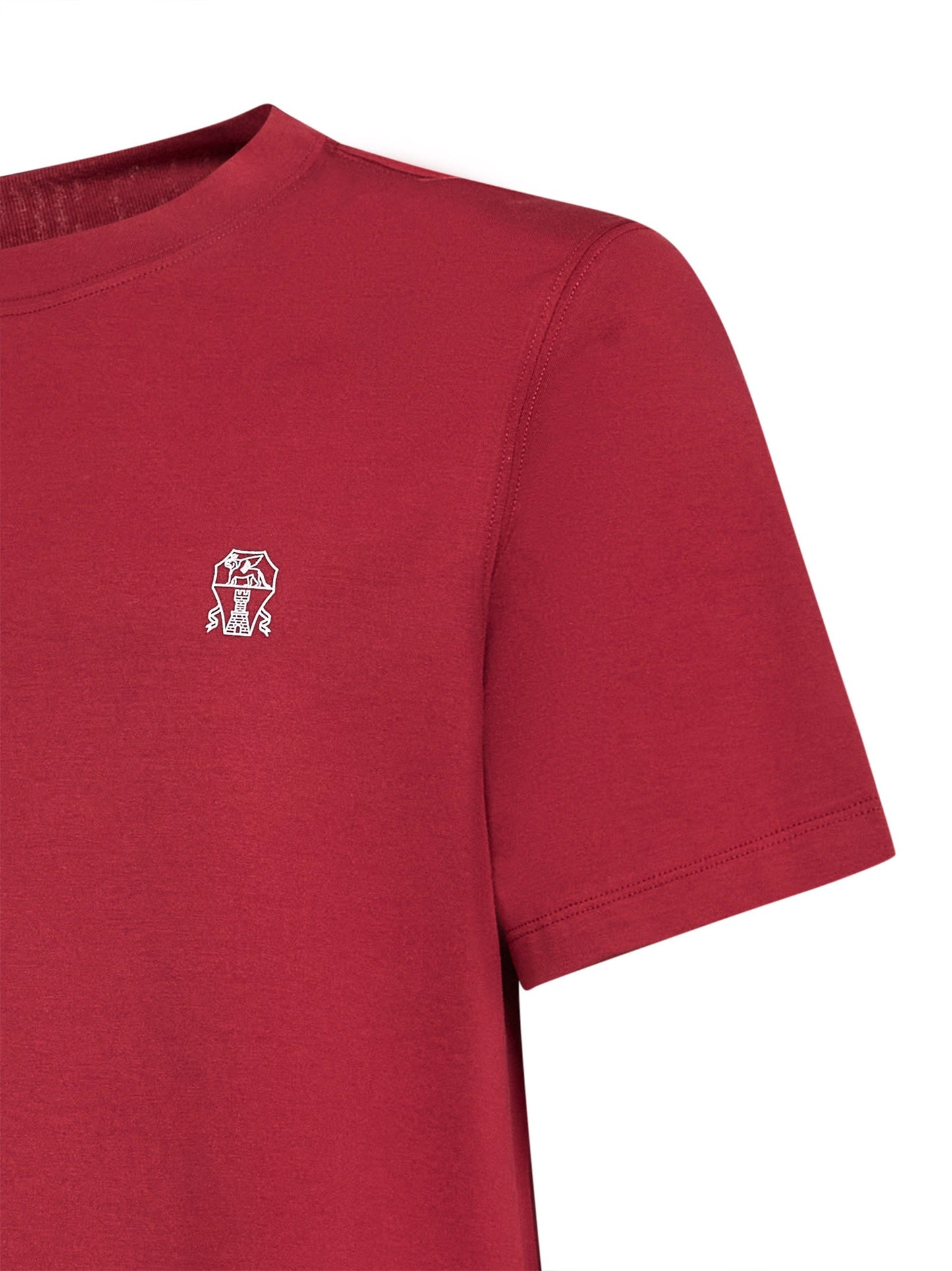 Brunello Cucinelli Men Cherry Solomeo Crest T-Shirt BRUNELLO CUCINELLI