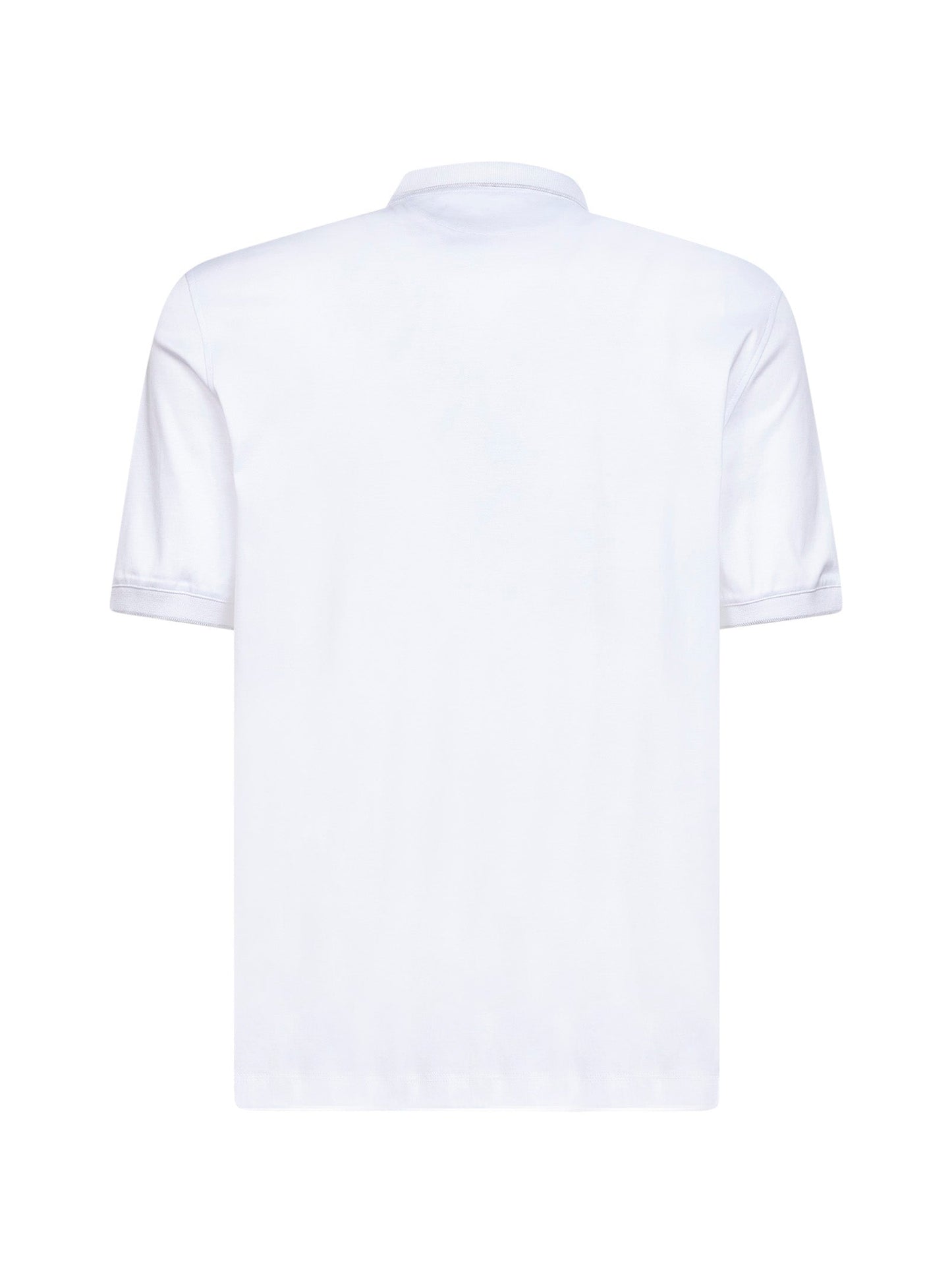 Brunello Cucinelli Men White Cotton Jersey Logo Polo Shirt BRUNELLO CUCINELLI