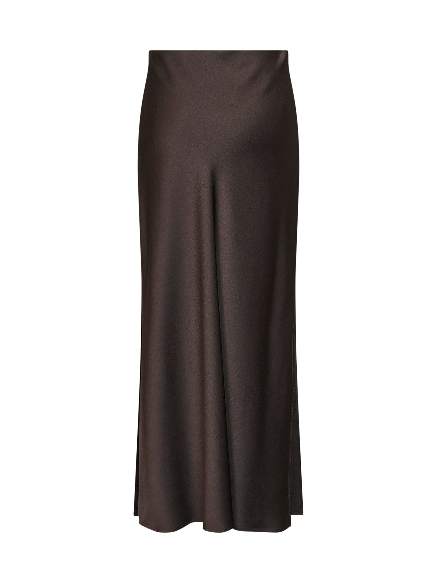 Brunello Cucinelli Women Cocoa Cady Satin Fluid Bias-Cut Long Skirt BRUNELLO CUCINELLI