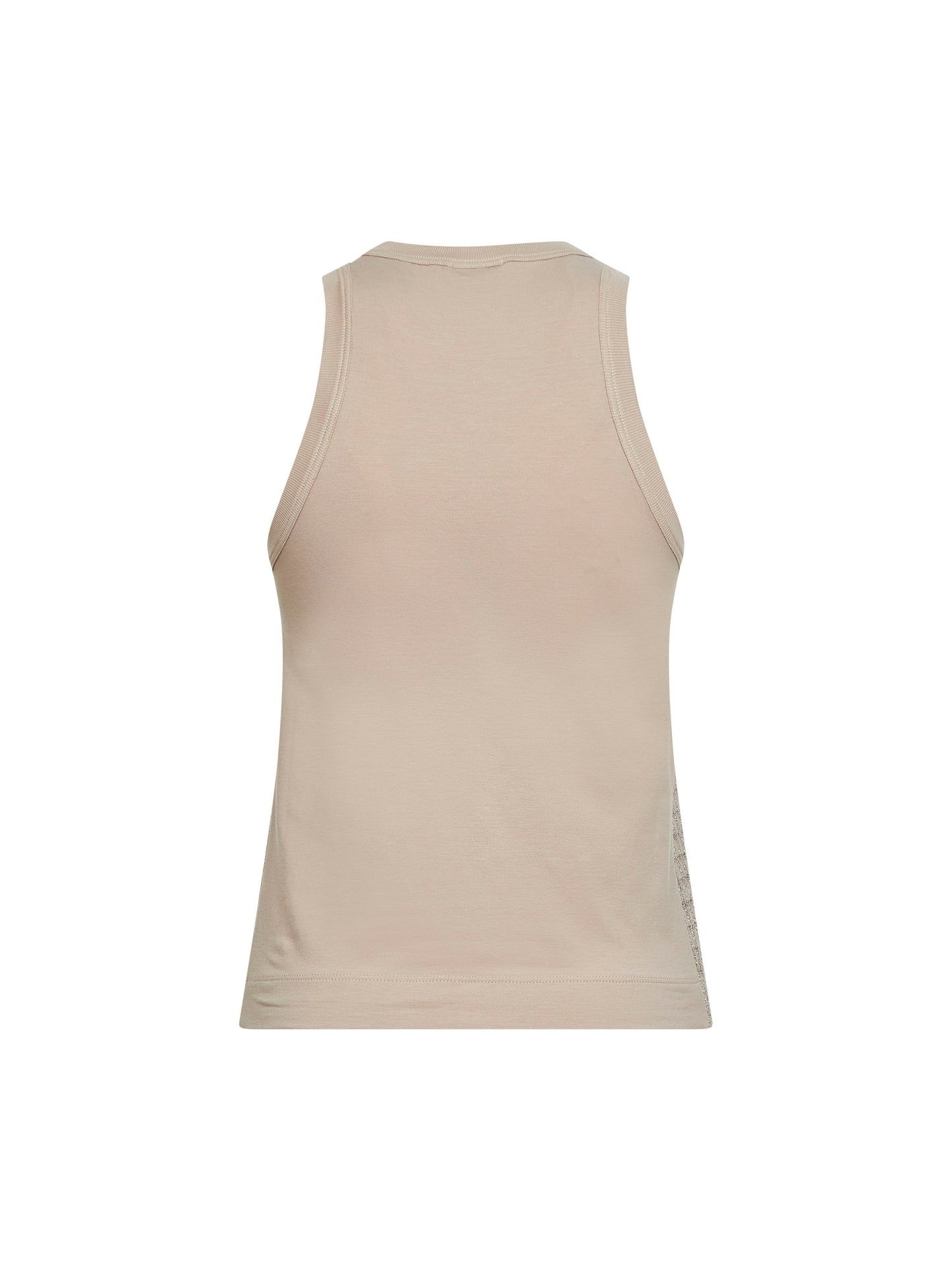 Brunello Cucinelli Women Beige Dazzling Check Embroidery Top BRUNELLO CUCINELLI