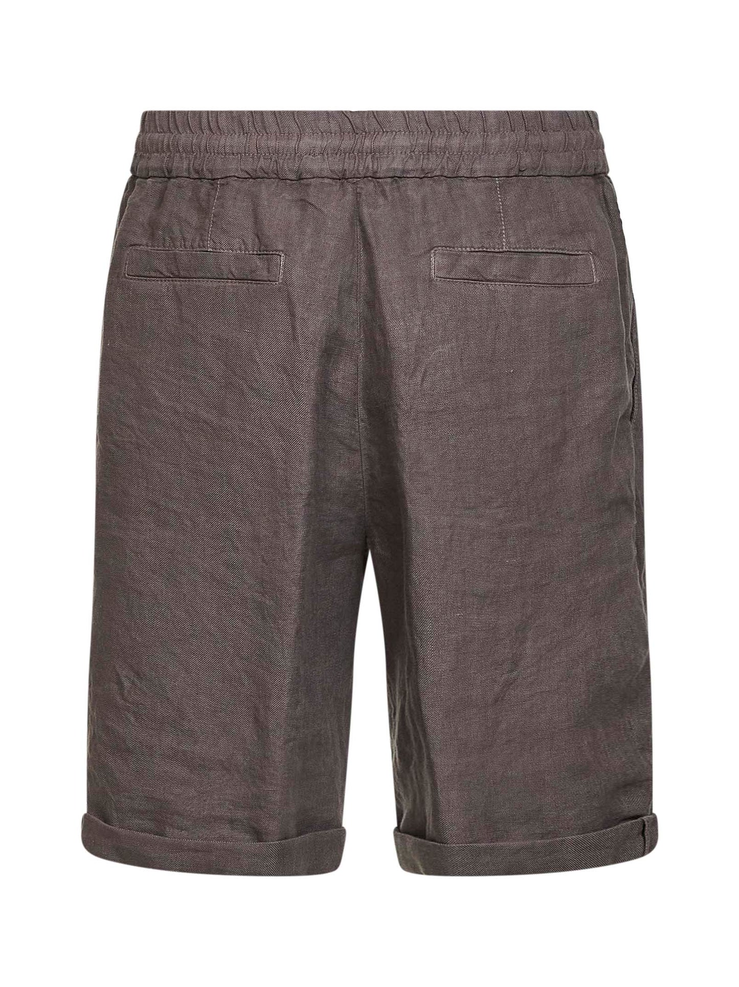 Brunello Cucinelli Men Hazelnut Linen Gabardine Bermuda Shorts BRUNELLO CUCINELLI