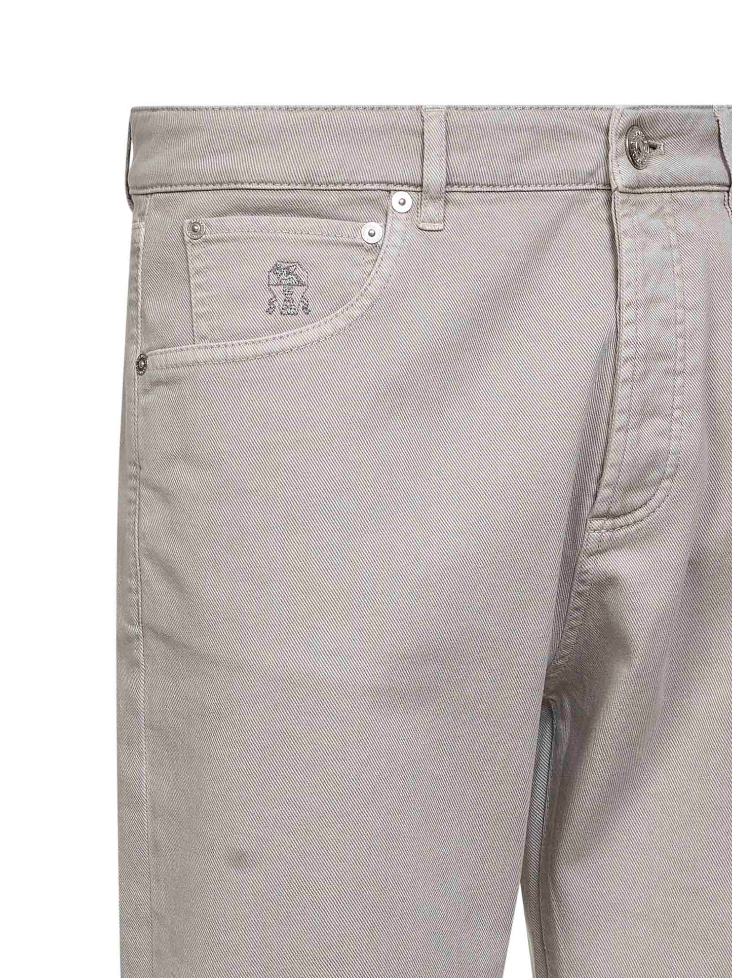Brunello Cucinelli Men Light Grey Comfort Denim Leisure Fit Jeans BRUNELLO CUCINELLI